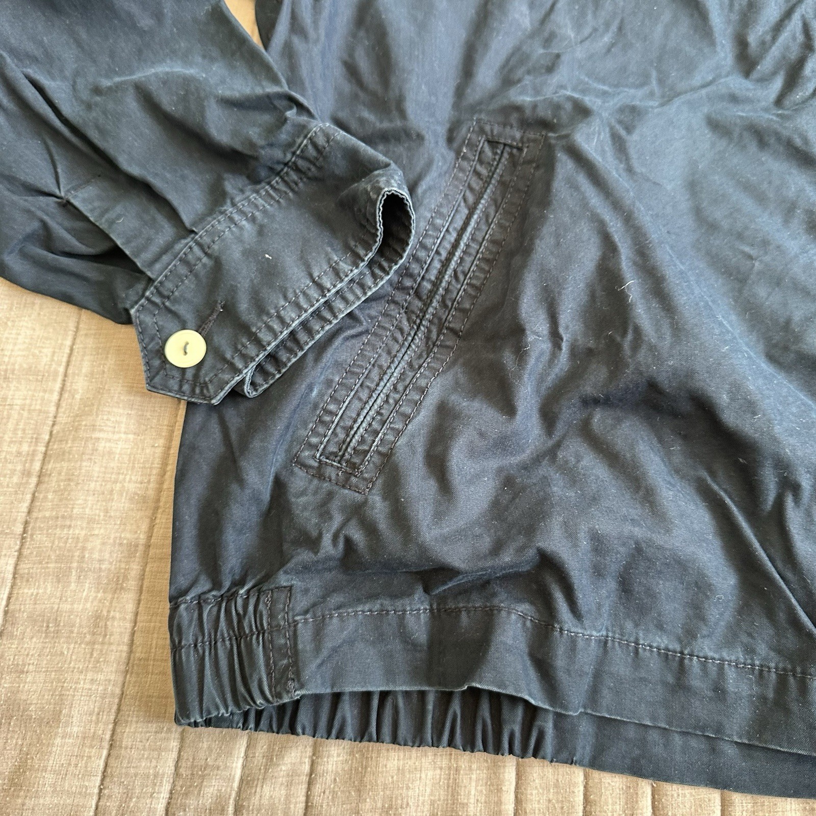Vintage Polo Ralph Lauren Poplin Military Field Jacket Men’s Large Full Zip Blue