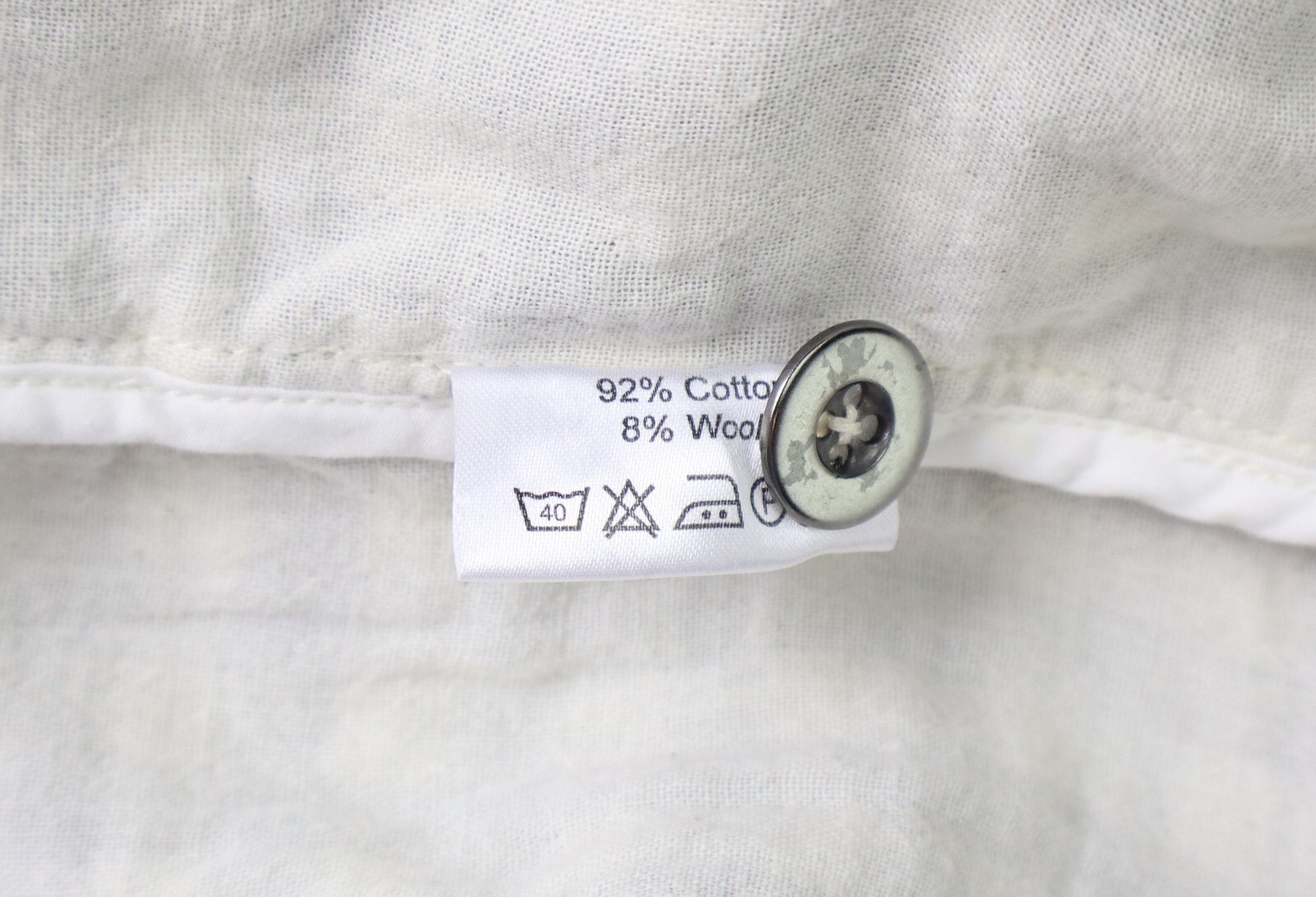 WOOD WOOD Jacket Men’s LARGE Button Up Wool Blend Band Collar Lightweight