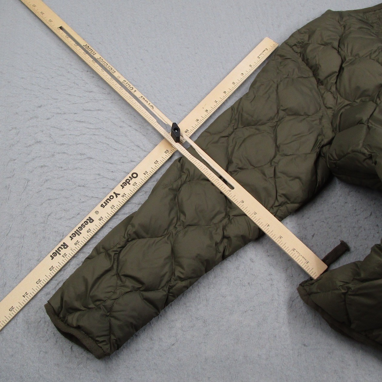 TAION V Neck Zip Jacket Mens Large Green Onion Quilted Down Puffer 101ALSZML-1