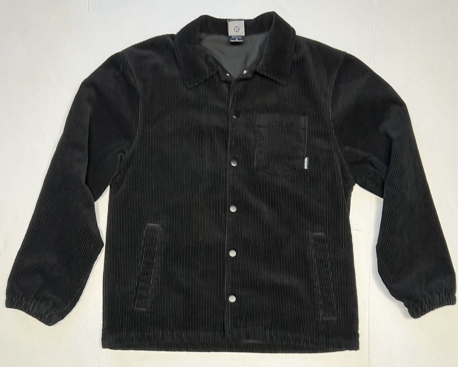 Spitfire Corduroy Black Jacket Adult Men’s Small S Big Head Red White Black EUC