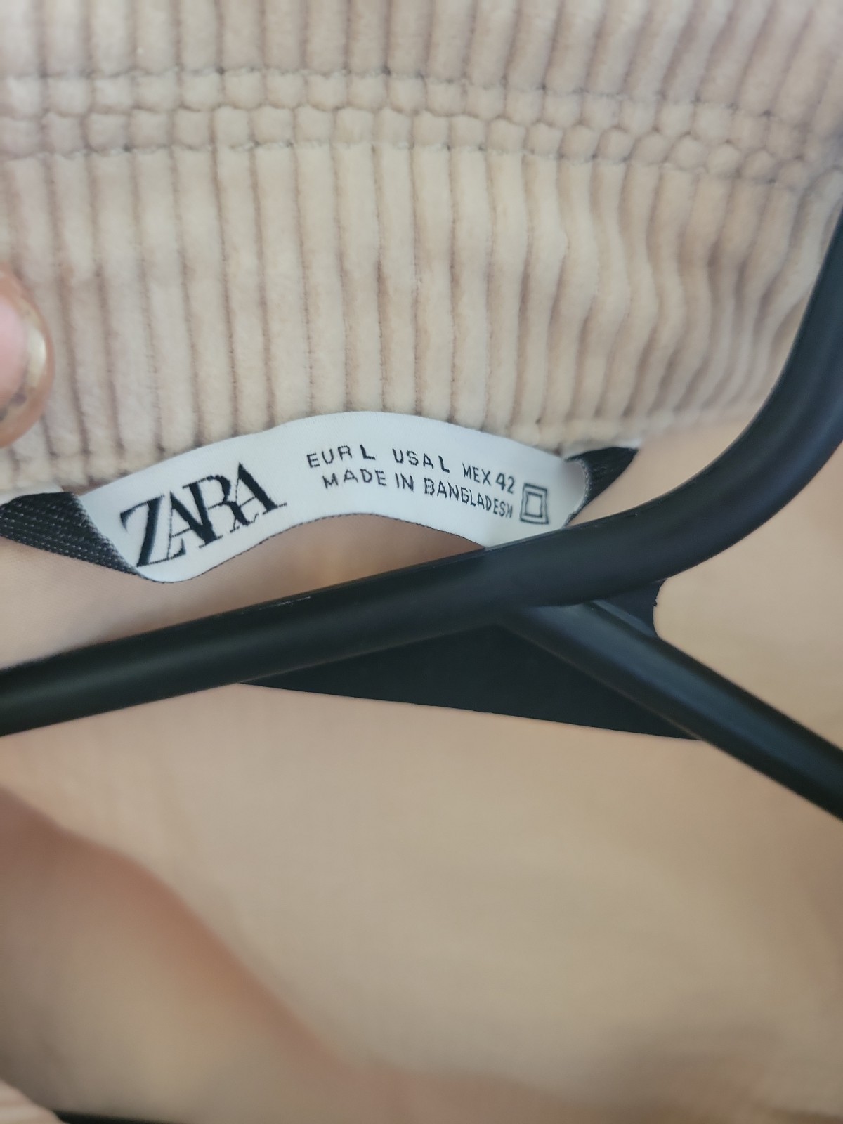 ZARA Men’s Beige Bomber Jacket Zip Closure Spread Collar Size L Chest 42in Short