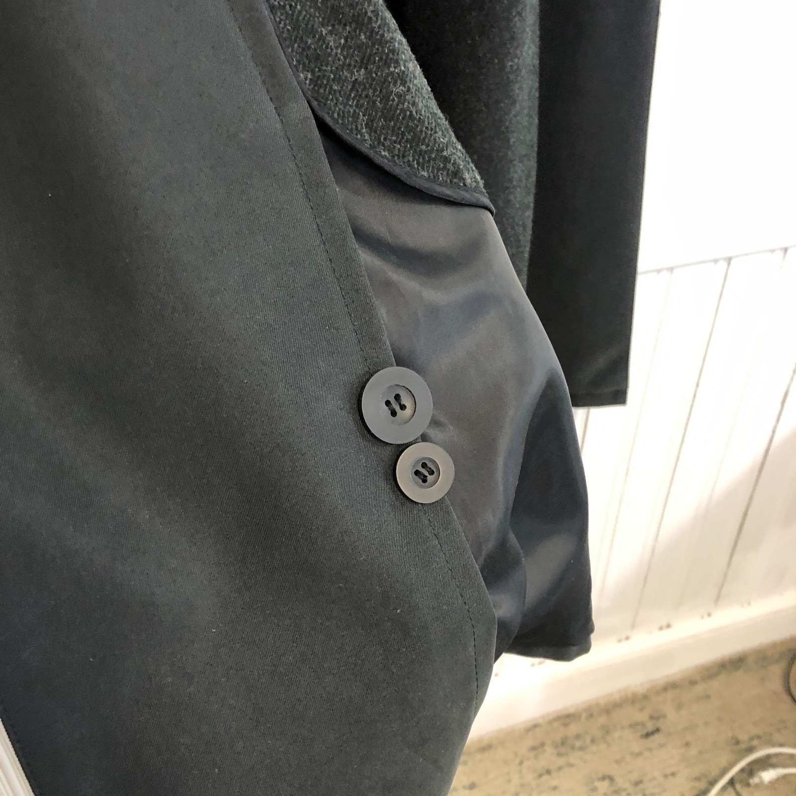 vtg mens Vito Rufolo Long Belted Overcoat Sz 42 Zip Out Wool Liner Uomo Couture