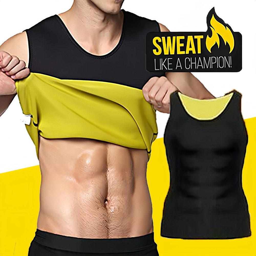 Men Sauna Vest Waist Trainer Sweat Belt Body Shaper Fat Burner Shapewear Tank