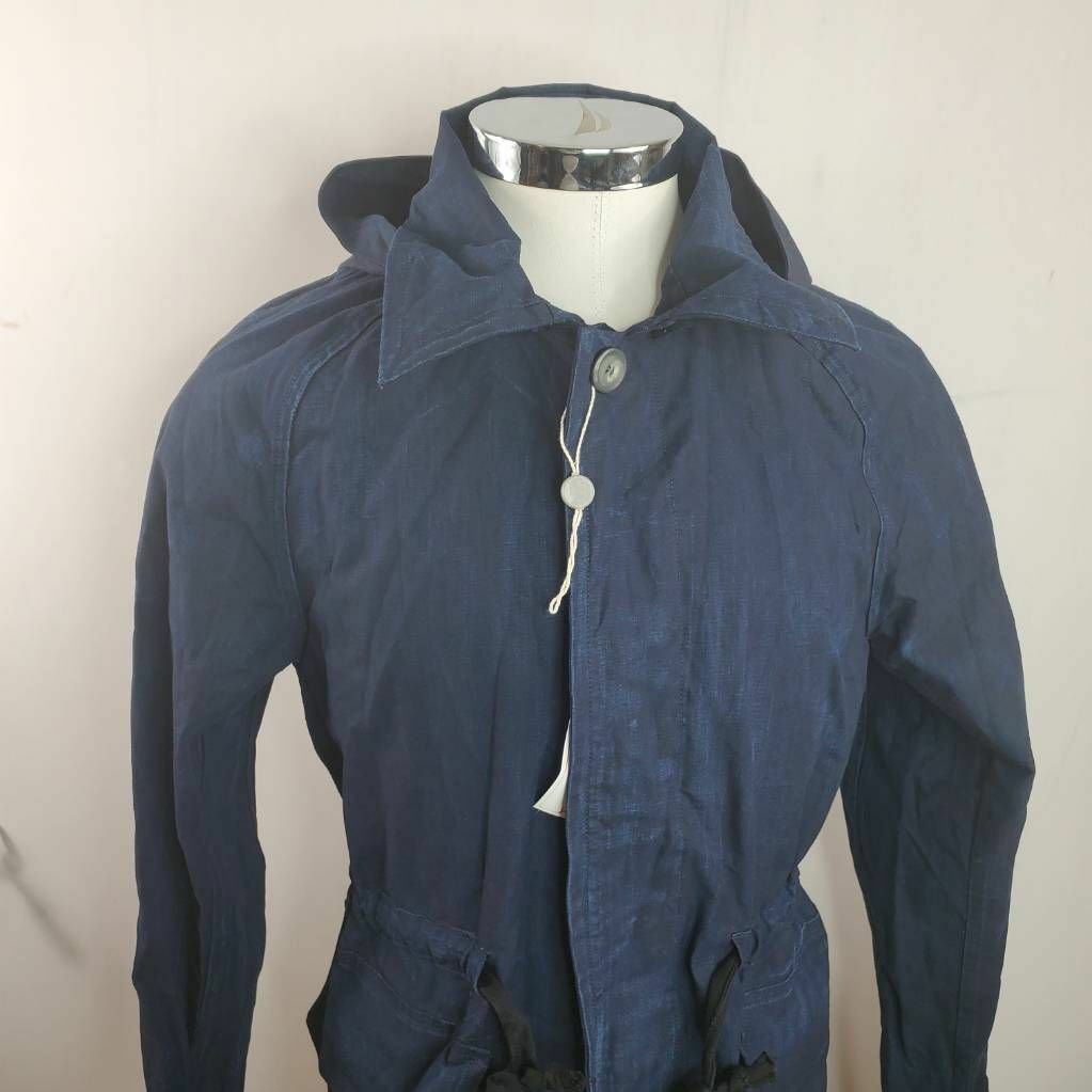 Monmouth Mens Rain Parka Jacket Blue Button Drawstring Detachable Hood M/50 New