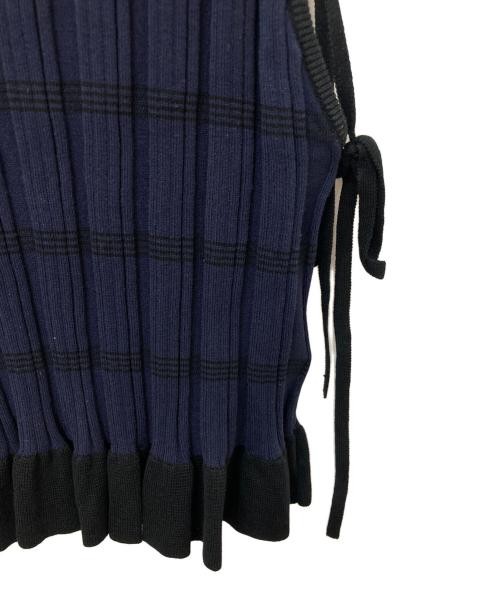 Ameri Short Knit Top Ladies Navy Cotton Blend Casual Sleeveless 46cm