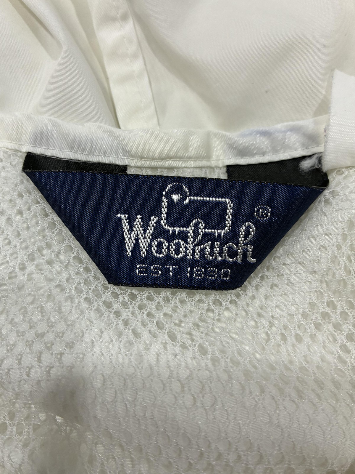 Woolrich Jacket Mens Large White Anorak Hooded 1/4 Zip Pullover Lightweight