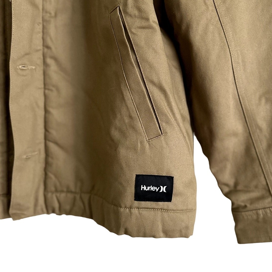 Hurley Tan Men’s Military Jacket-Sherpa Lined-Size Small-NWT