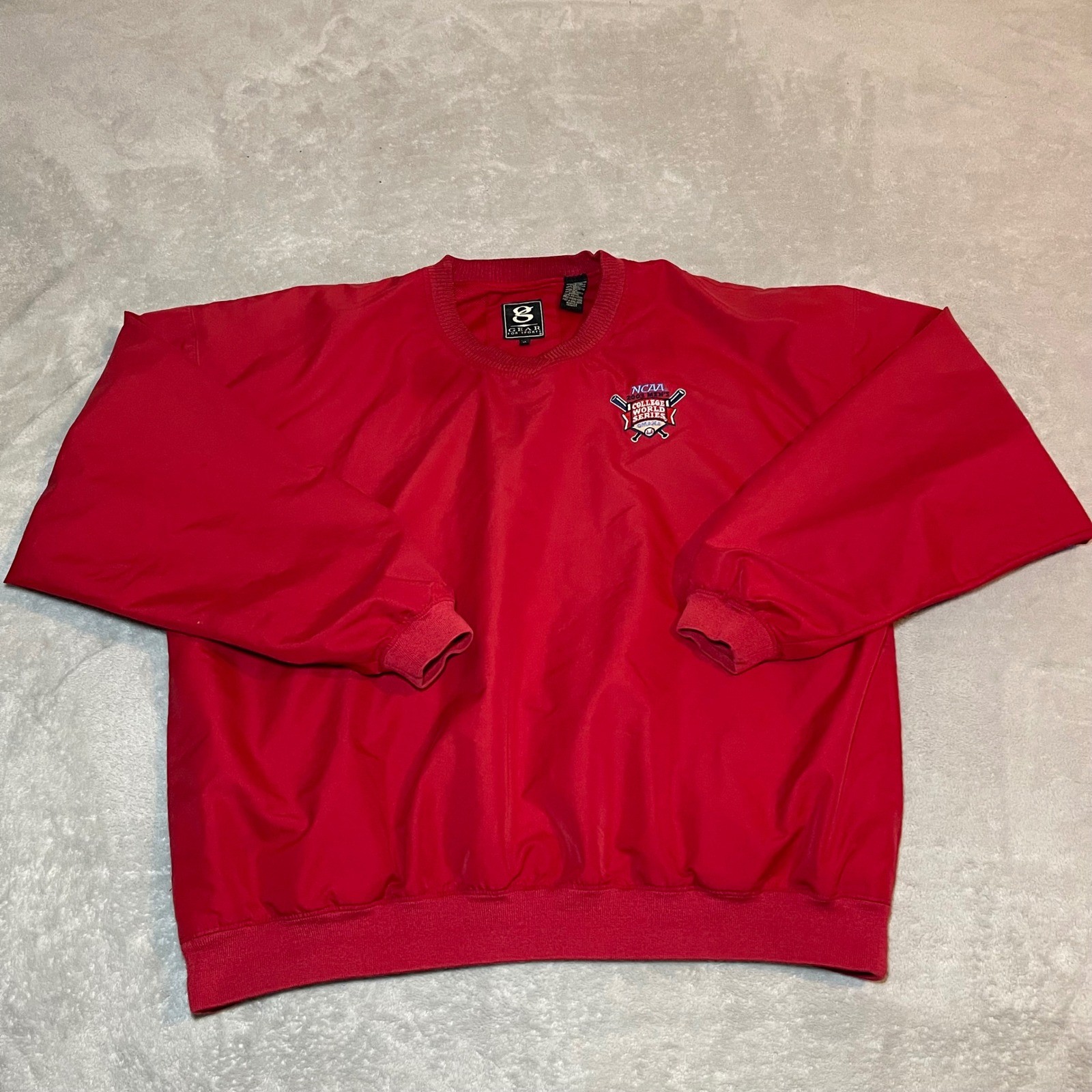 Vintage 2003 Gear For Sports Jacket Mens XL Red NCAA College World Series Y2K