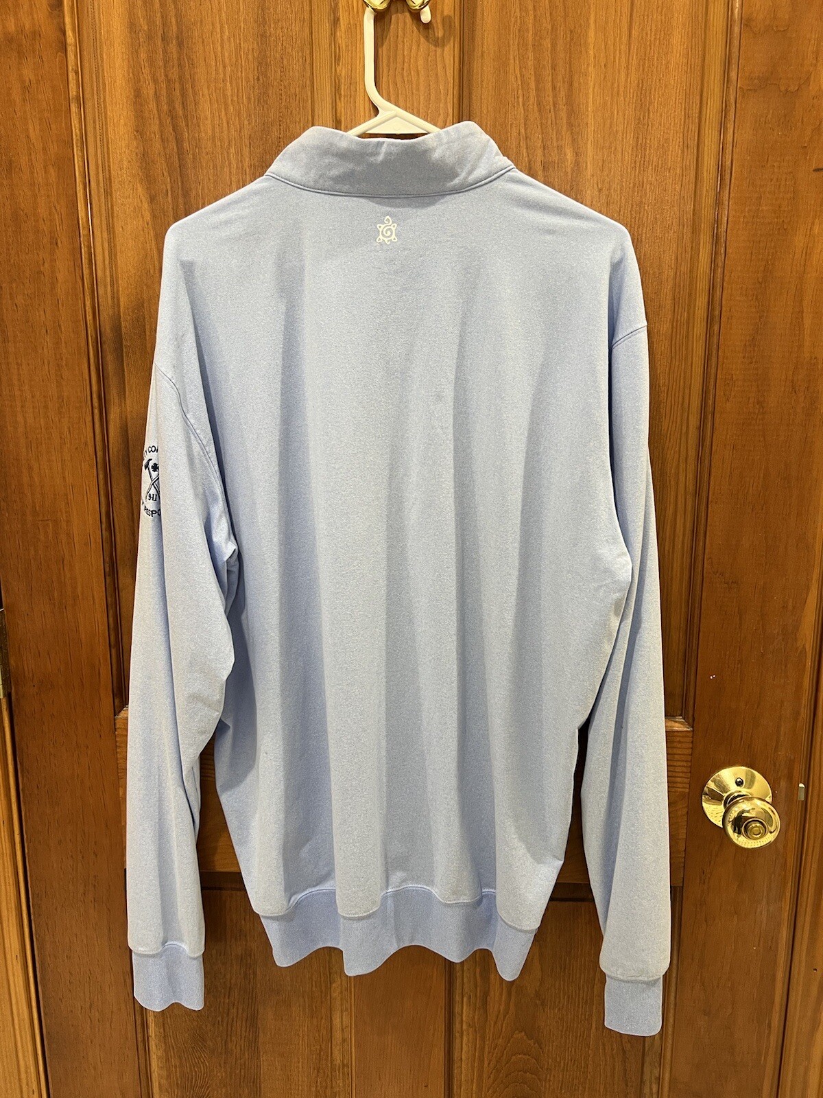 TURTLESON Size XL Mens 1/4 Zip Performance Poly/Nylon/Spandex Blue Heather Golf