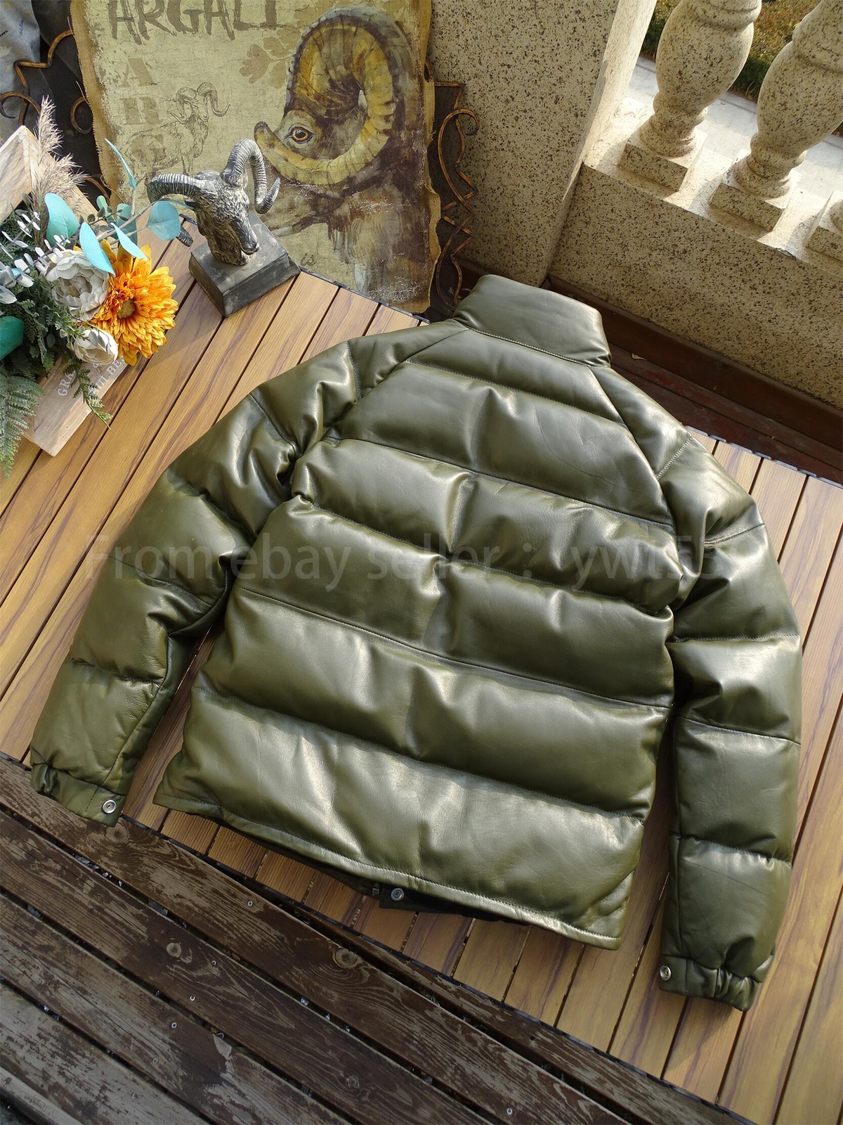 Italy Full Grain Sheepskin Down Jacket Duck Down Warm Genuine Leather Jacket Men