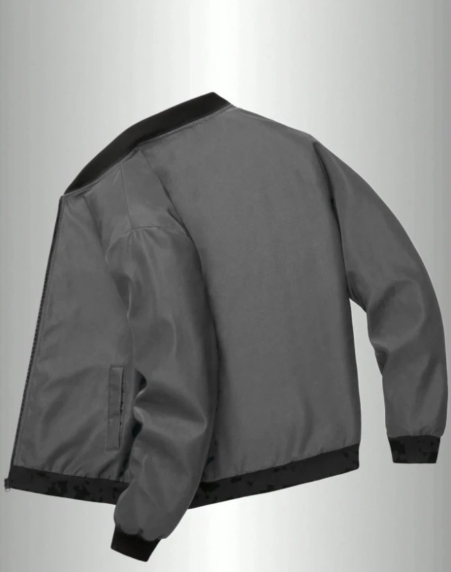 Men’s Baseball Collar Jacket Spring Autumn Short Loose Solid Color Casual Coat
