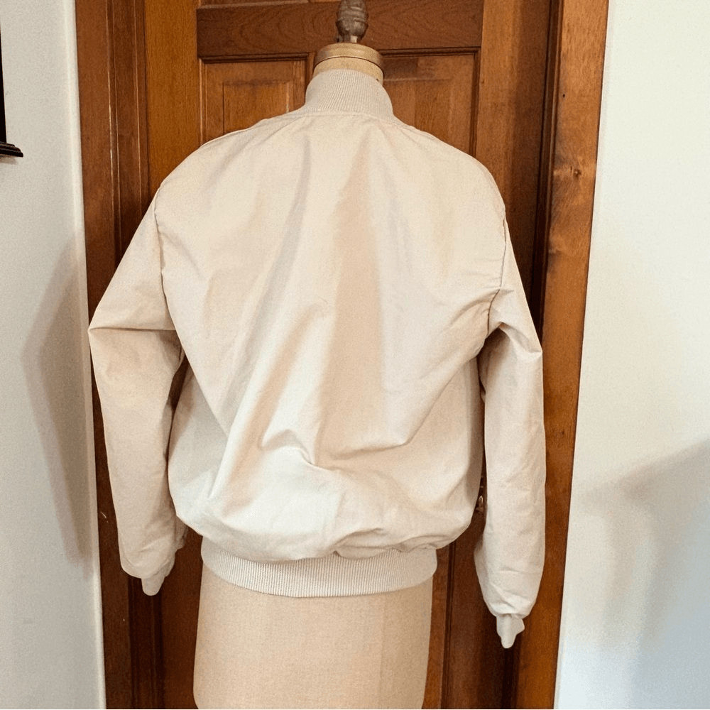 Vintage Mooney Aircraft Jacket Palm Beach Sports Tan Bomber Pilot Aviation Med.