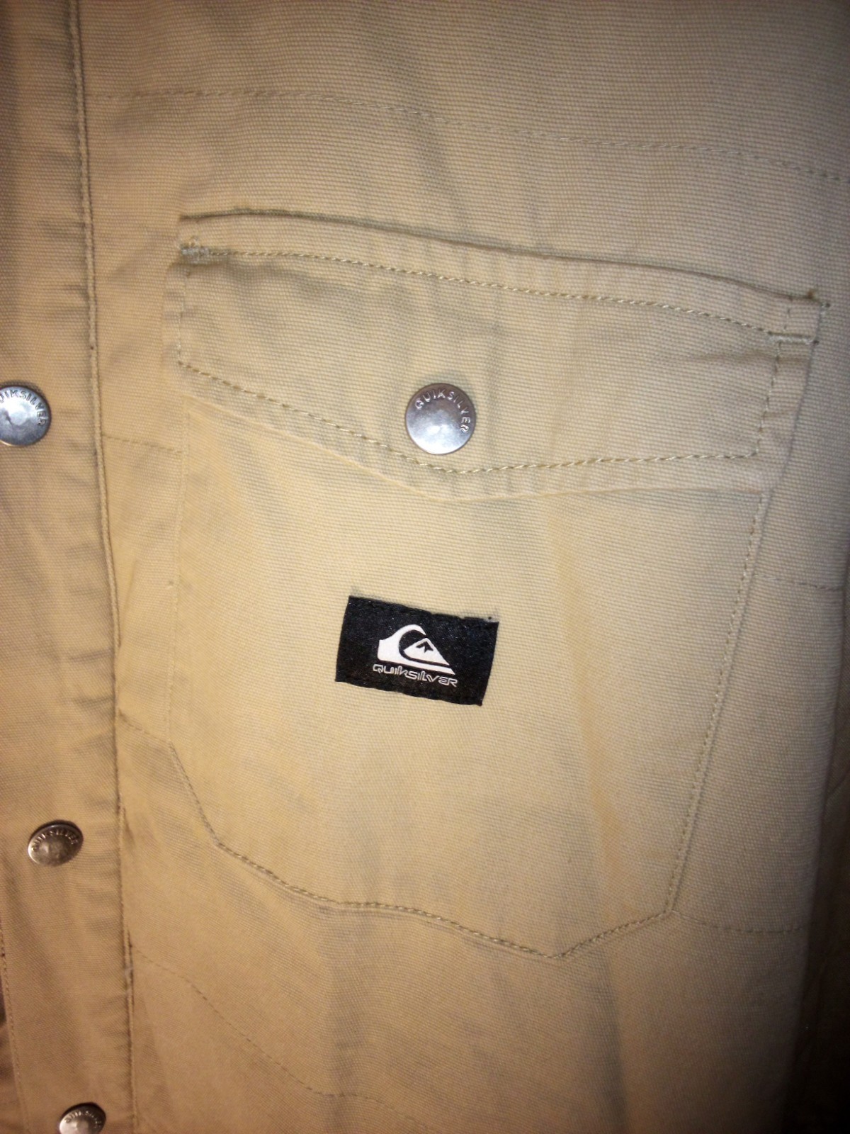 Quicksilver Men’s Size Medium Tan Jacket Cotton Polyester *Very Nice Surf Style