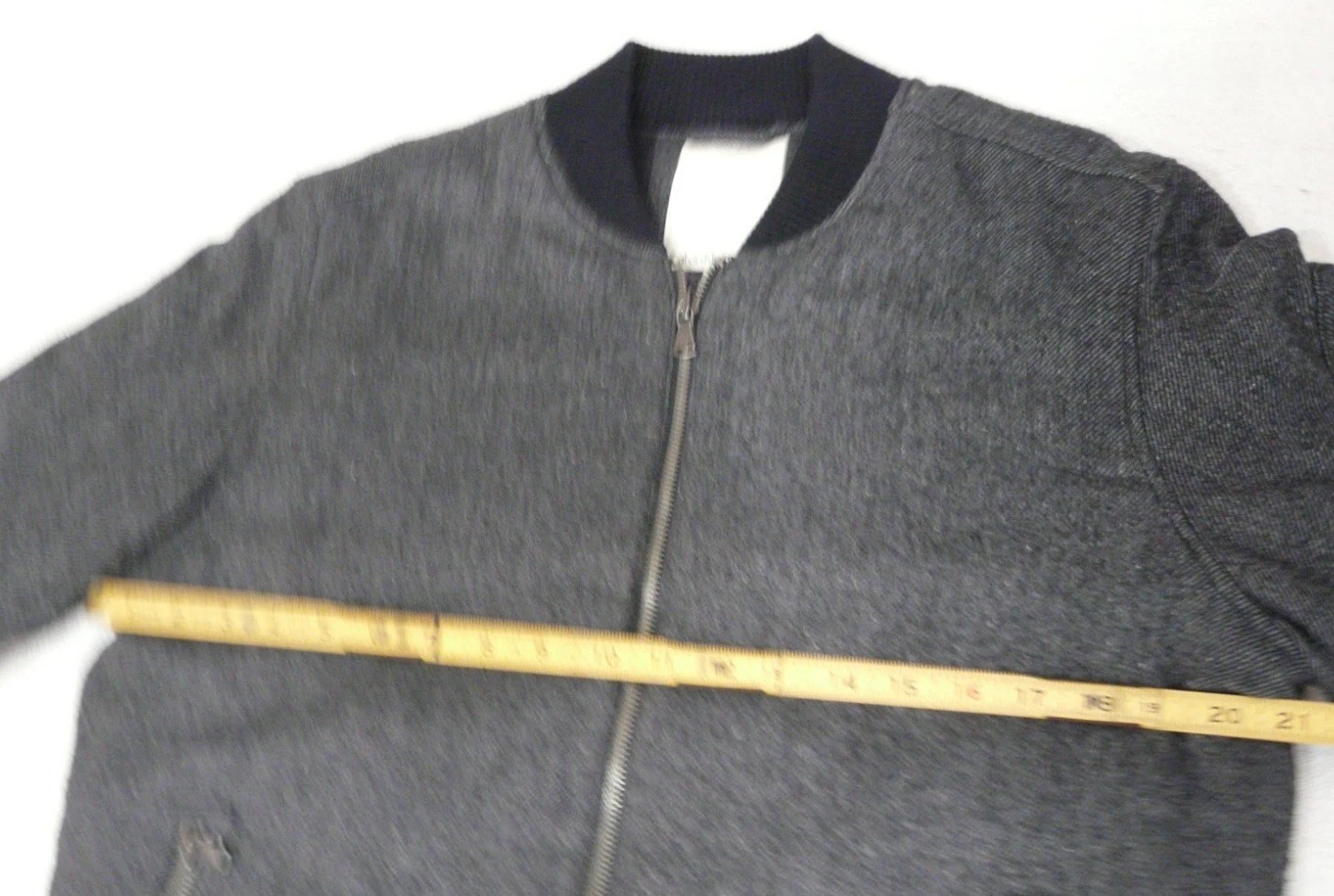 Calvin Klein Bomber Jacket Mens M Charcoal Gray Zip Pockets Ribbed Heavyweight