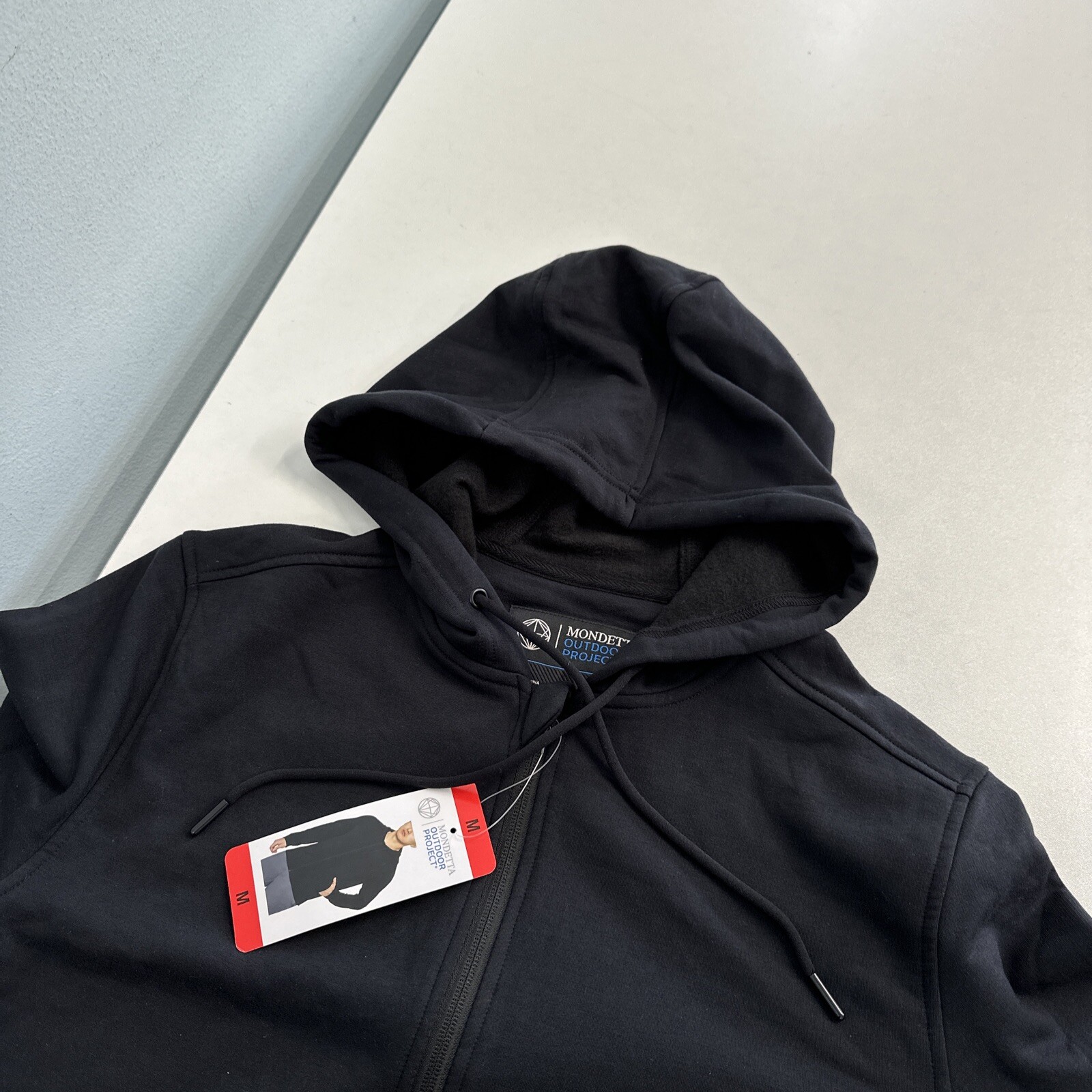 Mondetta Mens Full Zip Hooded jacket Black Medium M Stretch NEW Medium