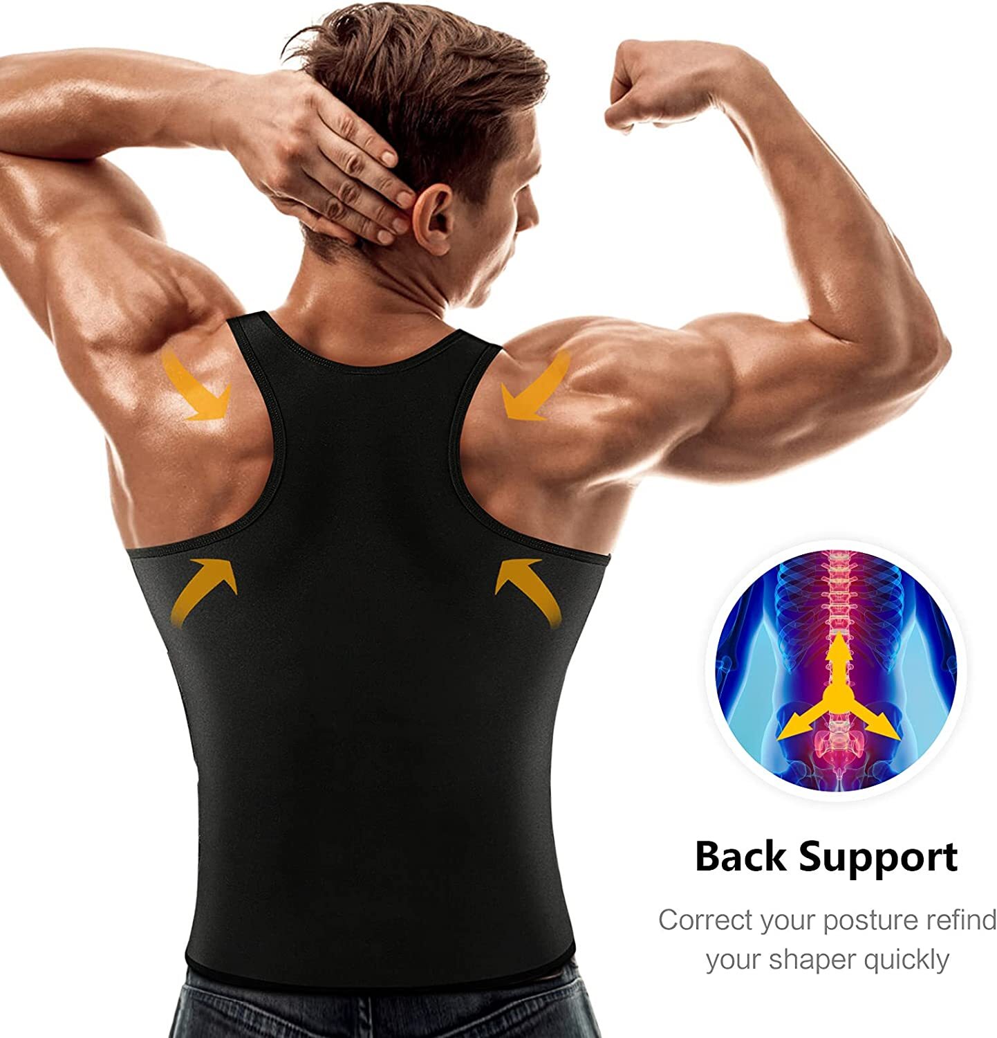 Gynecomastia Compress Tank Top Men Slimming Body Shaper Vest Athletic Sweat Vest