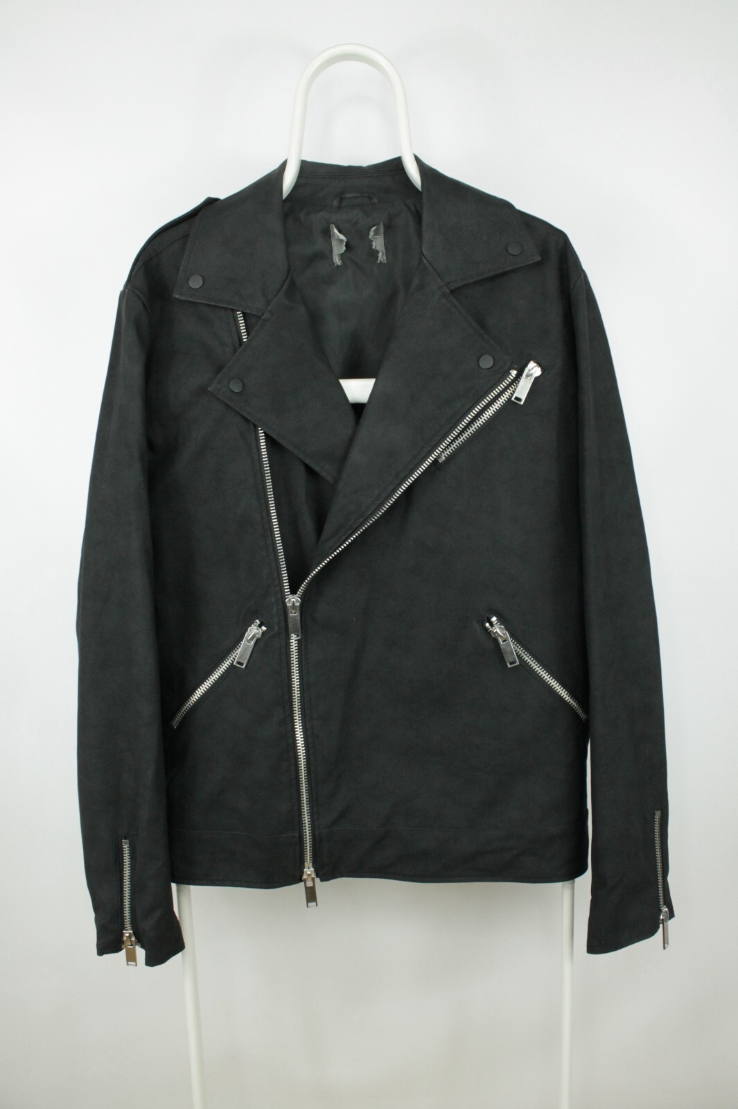 Asos Black Matte Leather Biker Jacket Men’s Size : US M / EU 48-50
