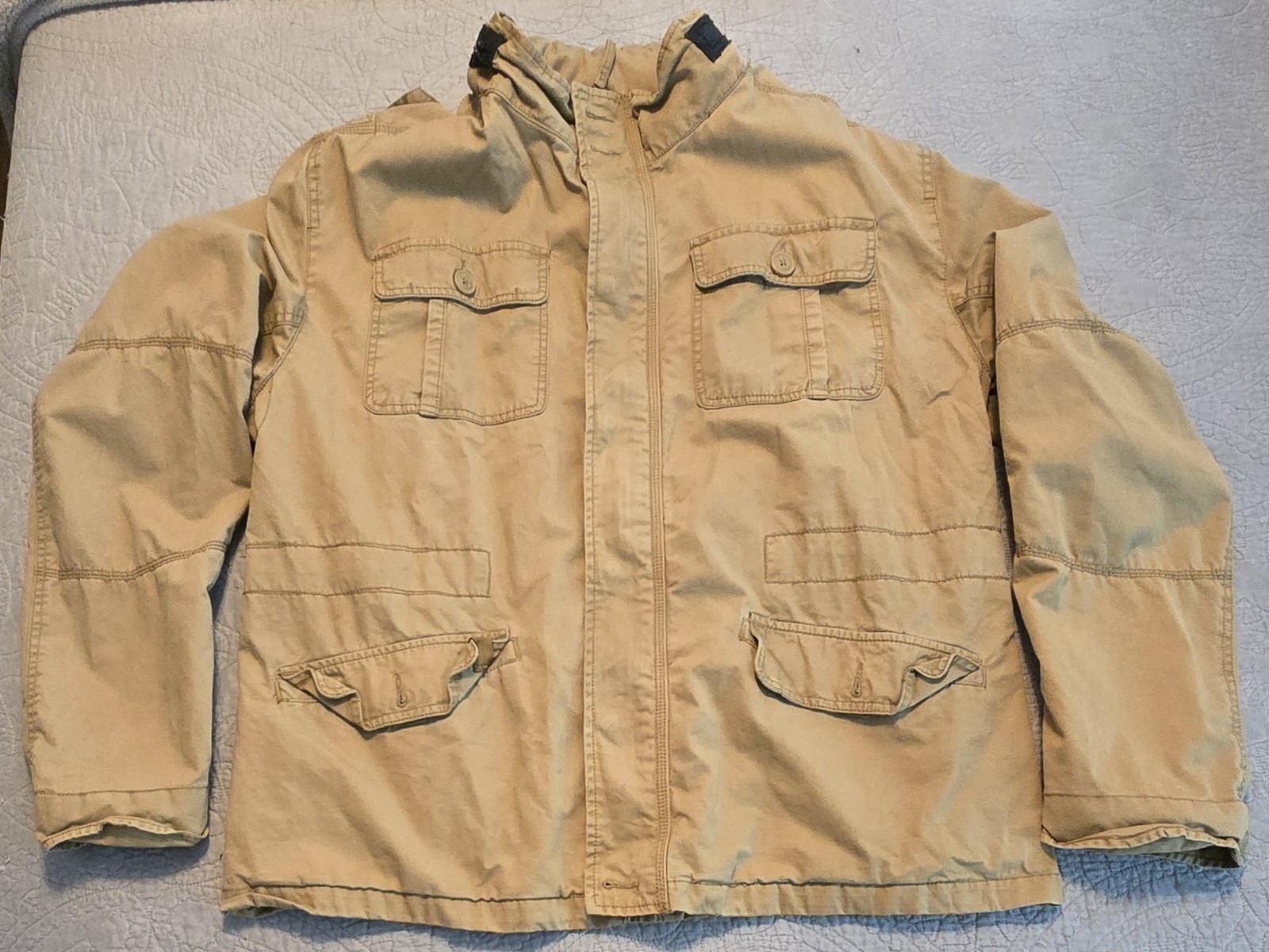Brandit Men’s Military Half Season Britannia Camel Jacket w/Hidden Hood