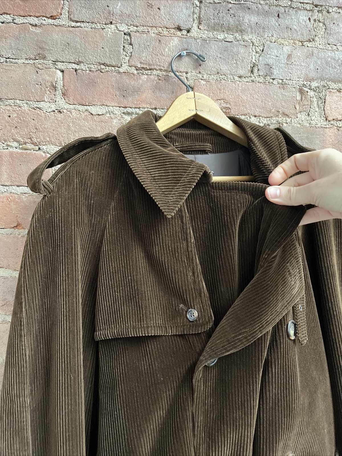 Valstar for Peter Elliot Men’s Corduroy Trench, Sz 50, Brown 100% Cotton Italy