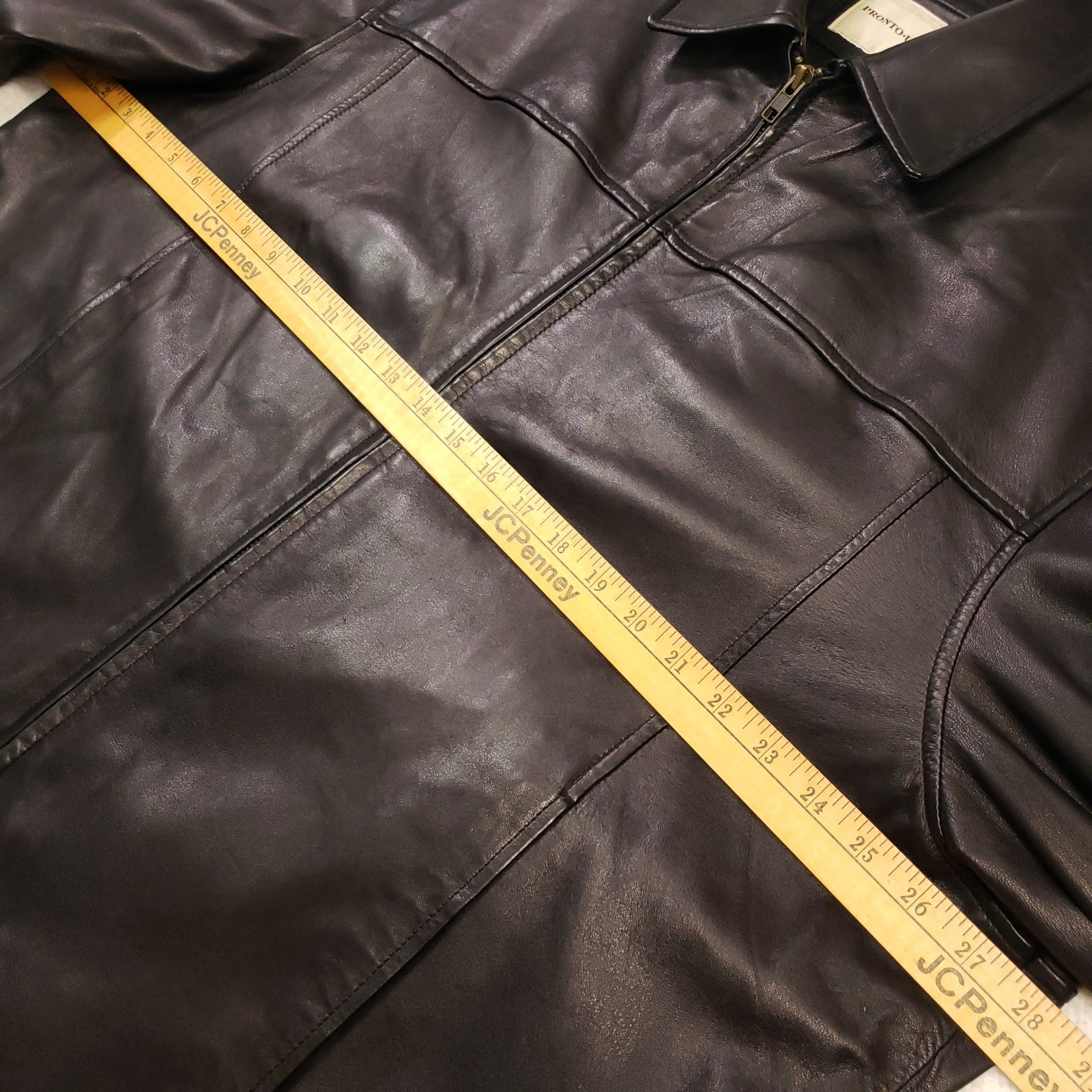 Pronto Uomo Leather Jacket Men XXL Black Full Zip Bemberg Lined Outerwear Bomber