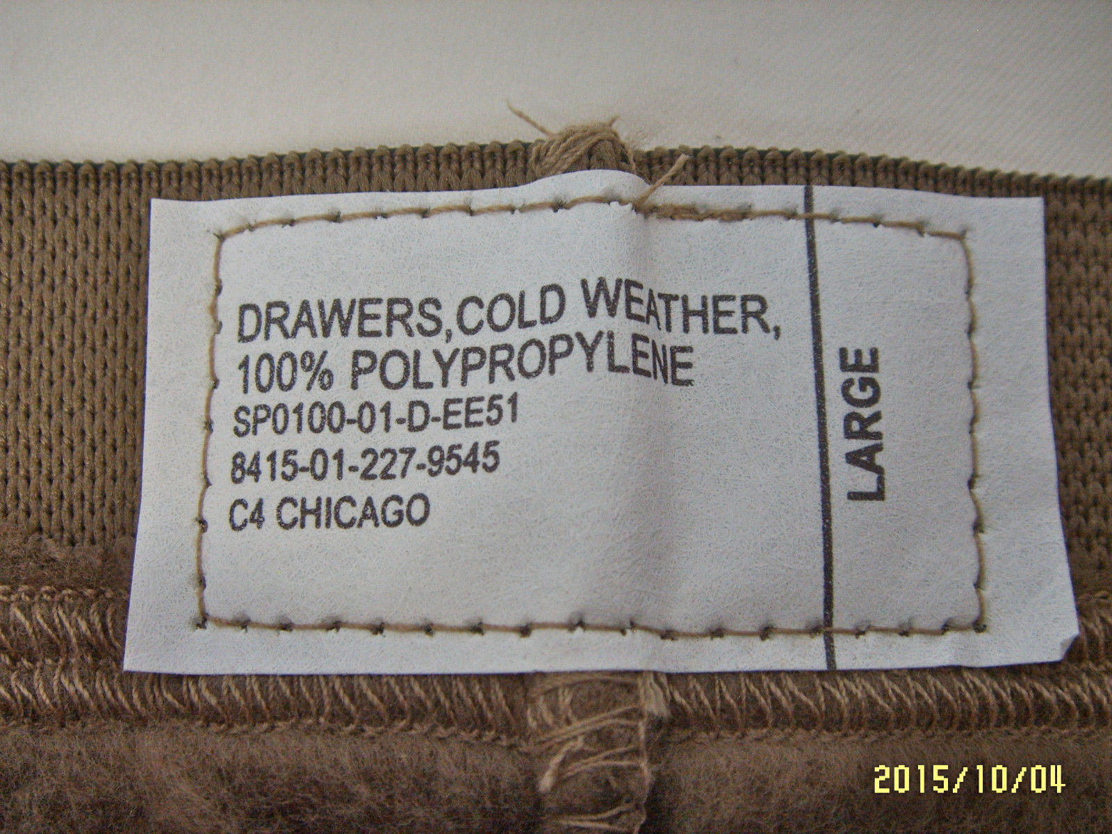 Polypro Brown Polypropylene ECWCS PANTS BOTTOMS Thermals Cold Weather ALL SIZES