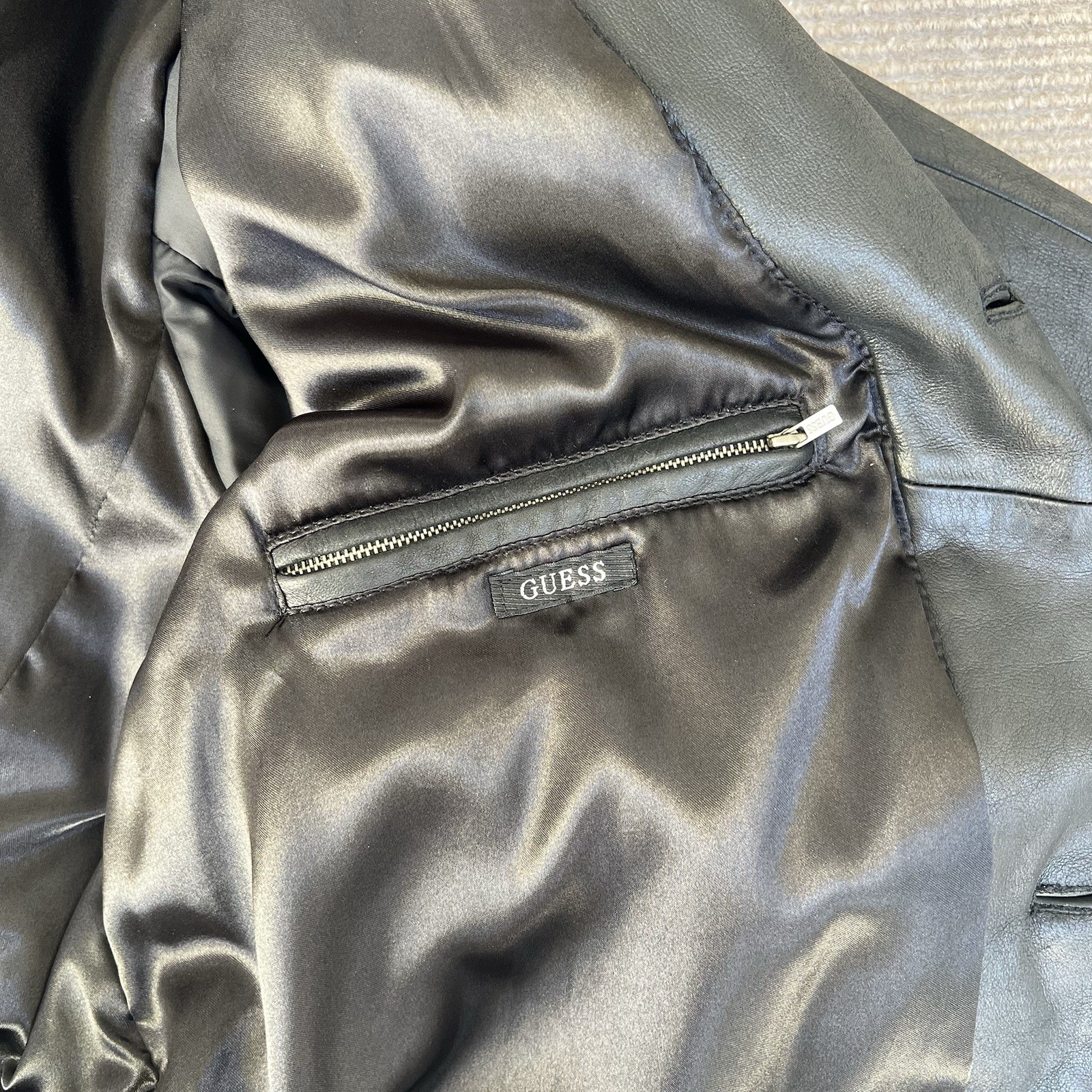 Guess Vintage 90s/Y2k Leather Car Coat