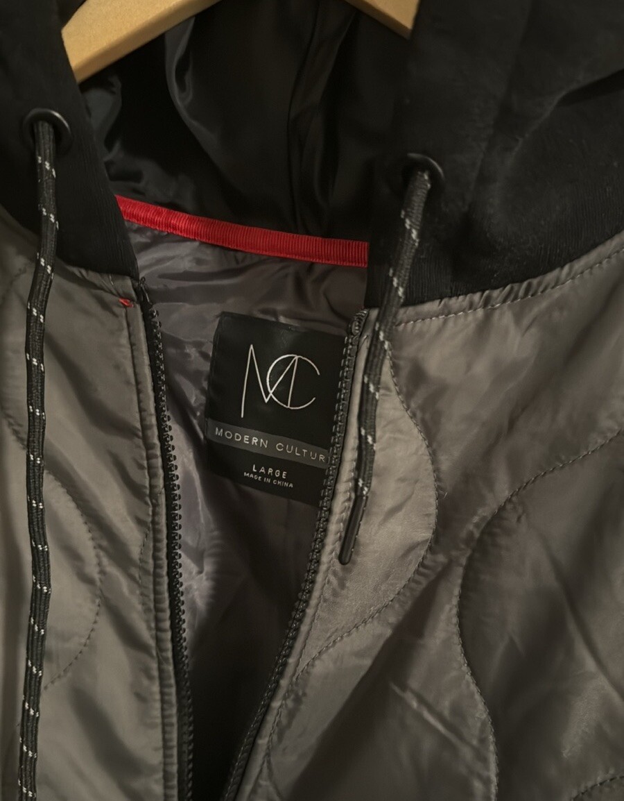 Gray Puffer Jacket Mens Large Modern Culture
