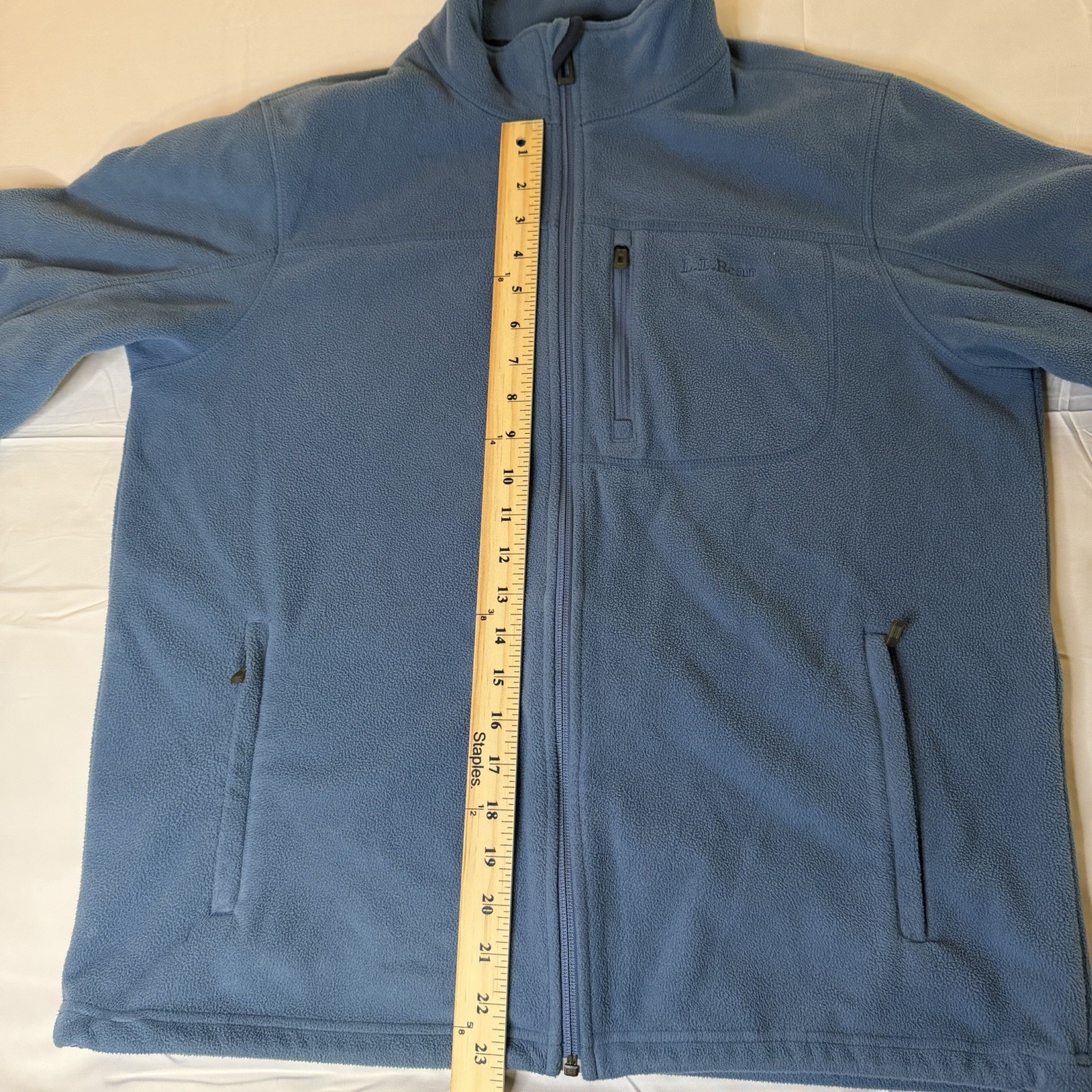 L.L.Bean Men’s Blue Full Zip Jacket Stand-Up Collar Zipped Pockets Size M
