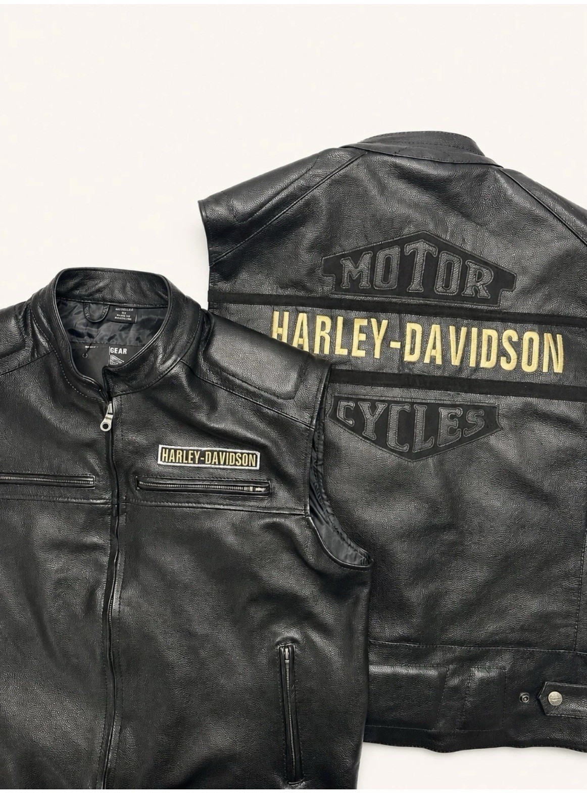 Harley Davidson’s Vest Men’s Passing Link Motorcycle Leather Cow real Biker new