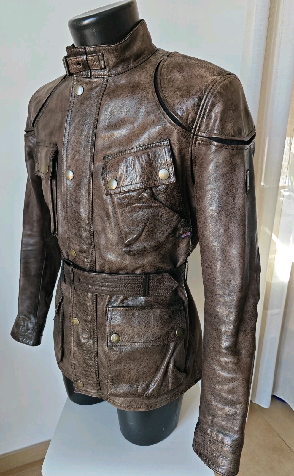 Belstaff Centaur Panther Leather Jacket, Gold Label, Antique BlackBrown, Size M