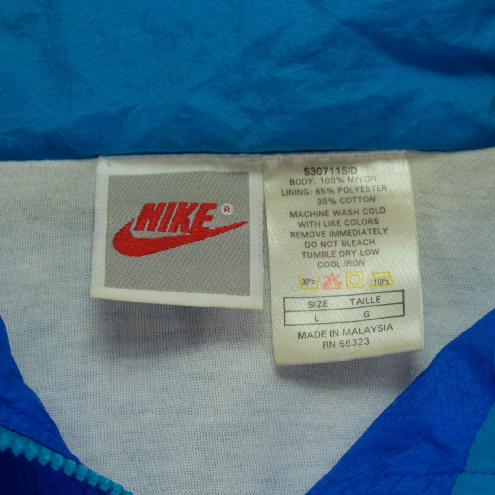 Rare VTG NIKE Spell Out Swoosh NCAA Yes Color Block Windbreaker Jacket 80s 90s L