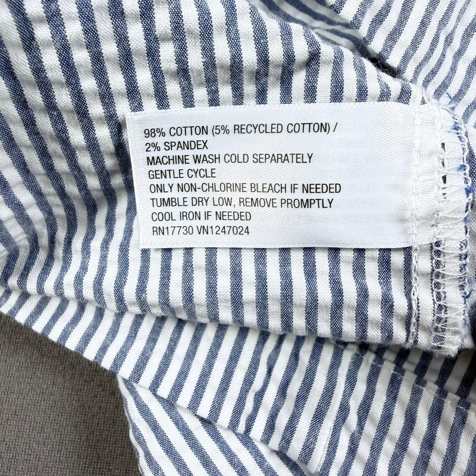 Goodfellow Mens XL Blue White Seersucker Cotton Chore Jacket Stripe Button Coat