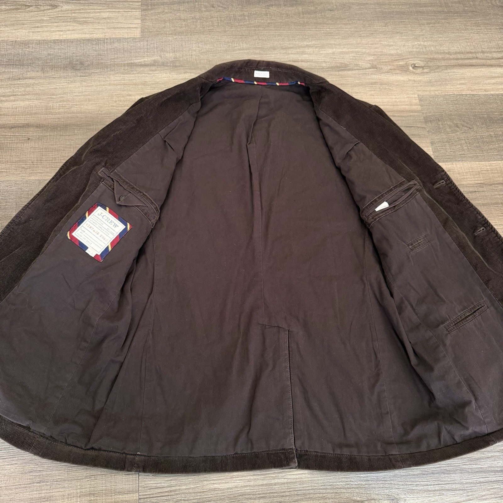 J. Crew Vintage Cord Corduroy Blazer Sport Coat Size L Brown Two Button