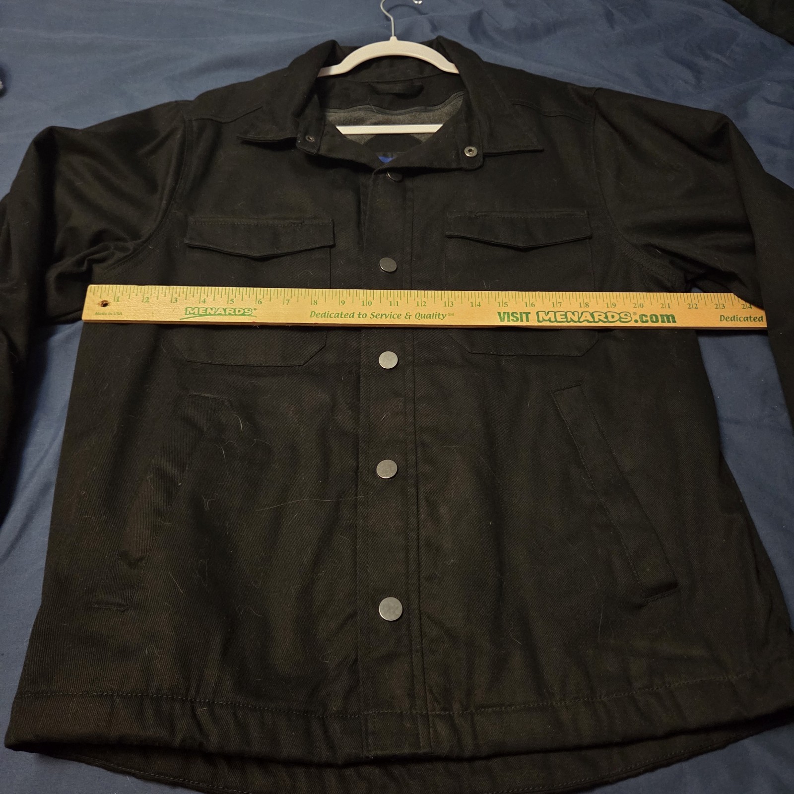 KNOSS 360 Black Denim All-Season Utility Work Jacket {Men Size Med} Fleece Lined