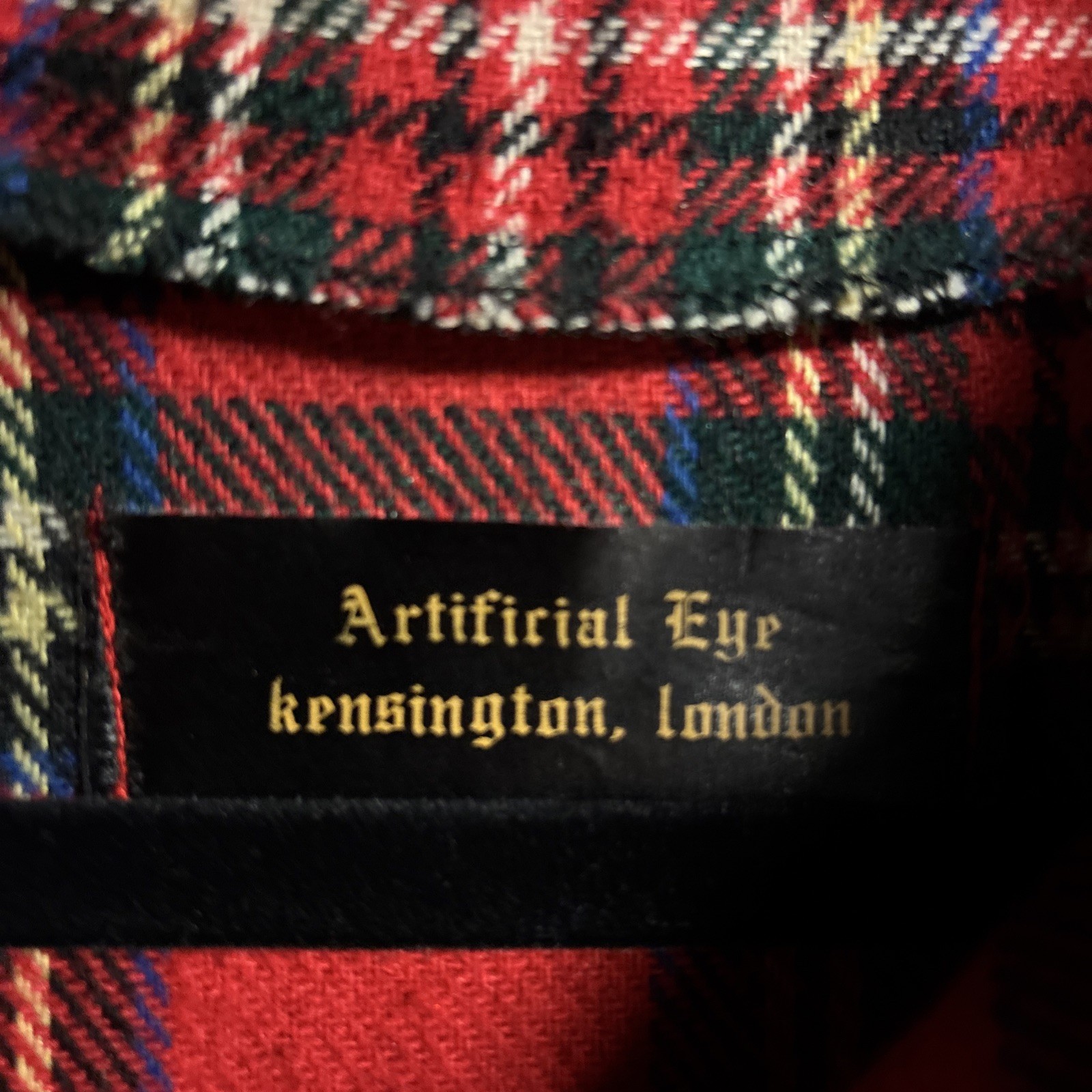 Original Artificial Eye London Red Tartan Bondage Jacket Large 1980s Punk Rock