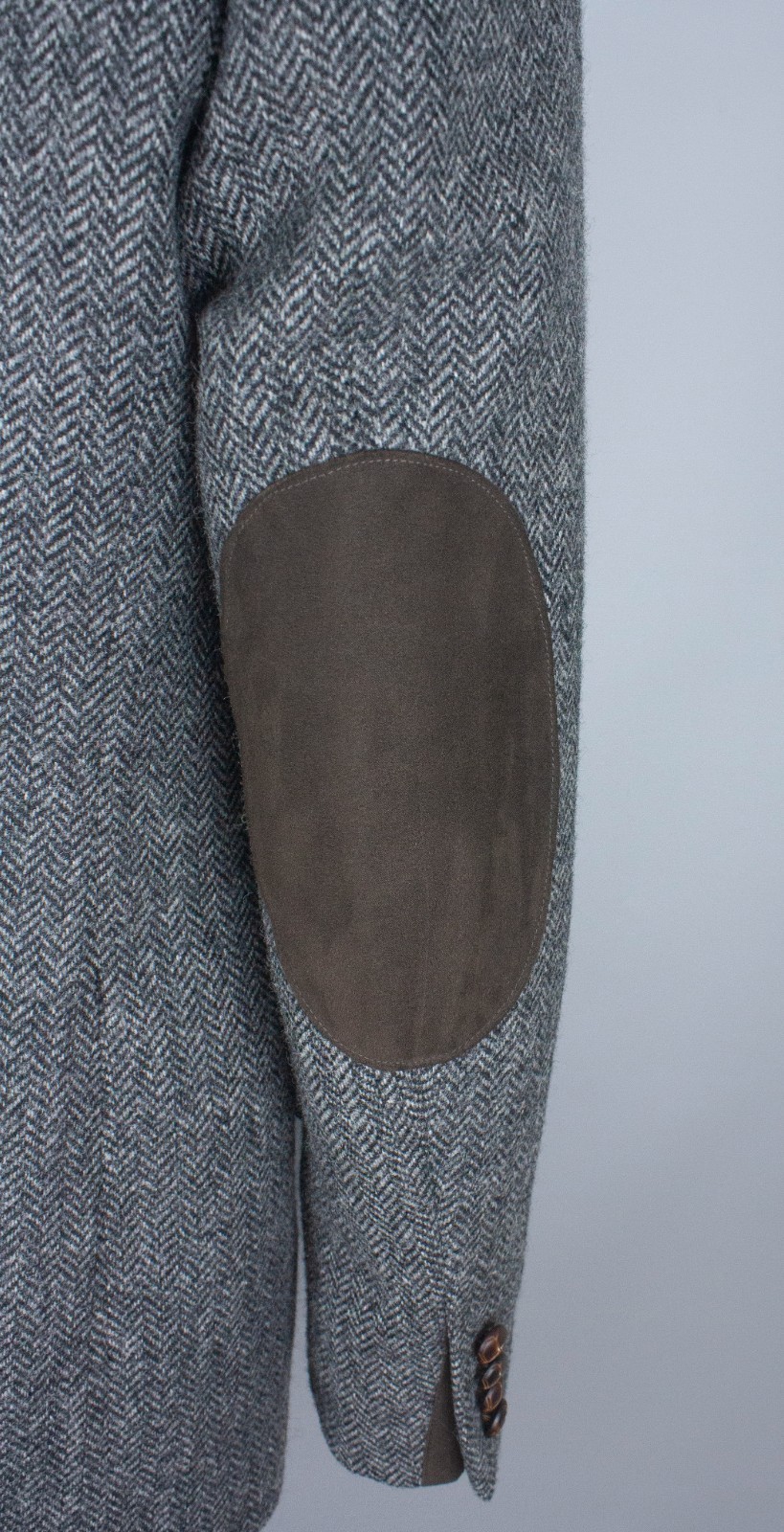 M&S Sartorial Blazer Mens 40 in Moon Tweed Charcoal Herringbone Sport Coat 102cm