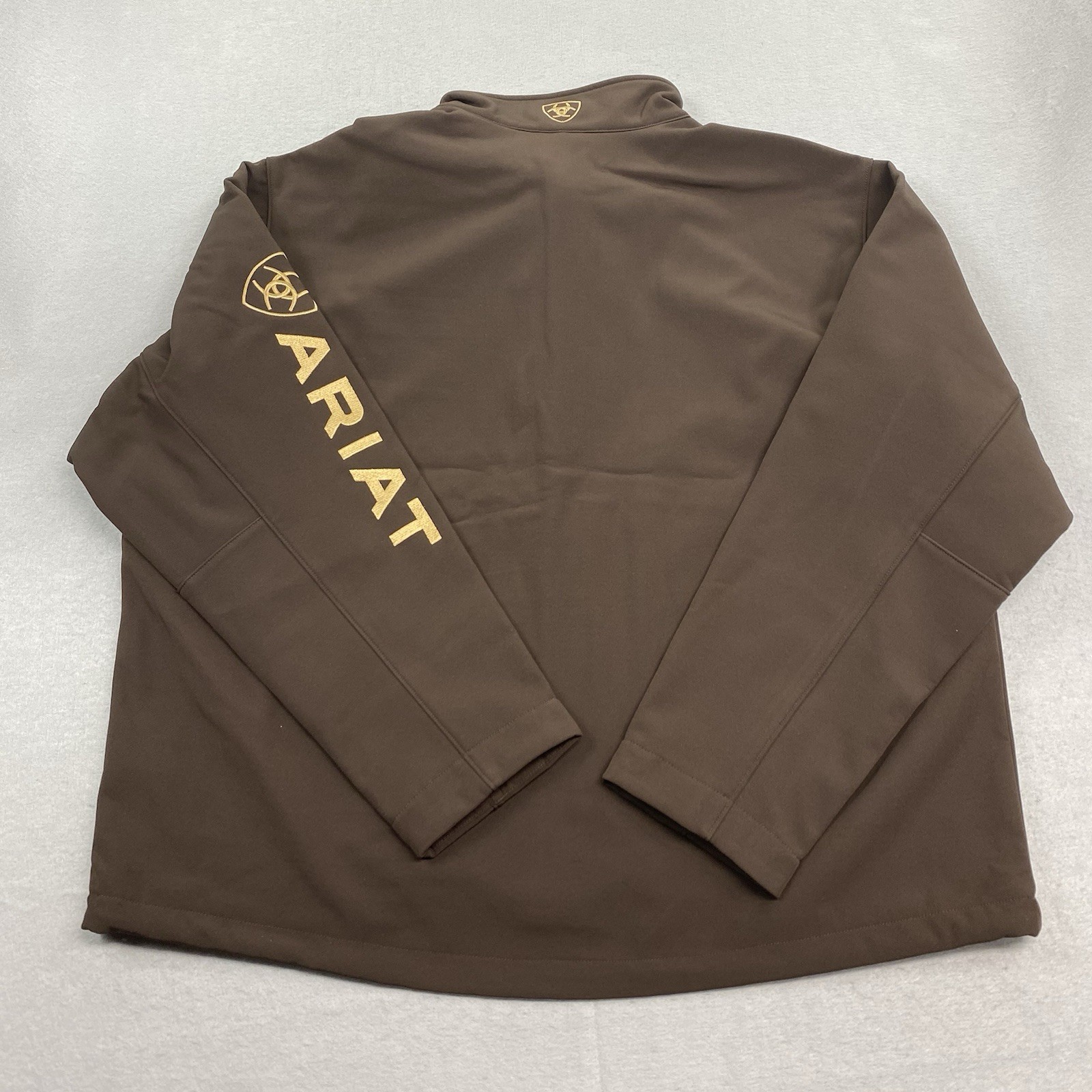 Ariat Logo Softshell Jacket Mens XXL Brown Full Zip Conceal Carry Wind Resist