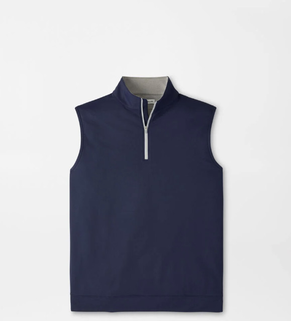 Peter Millar Men’s Solid Zip Vest Stand-Up Collar Sleeveless Short