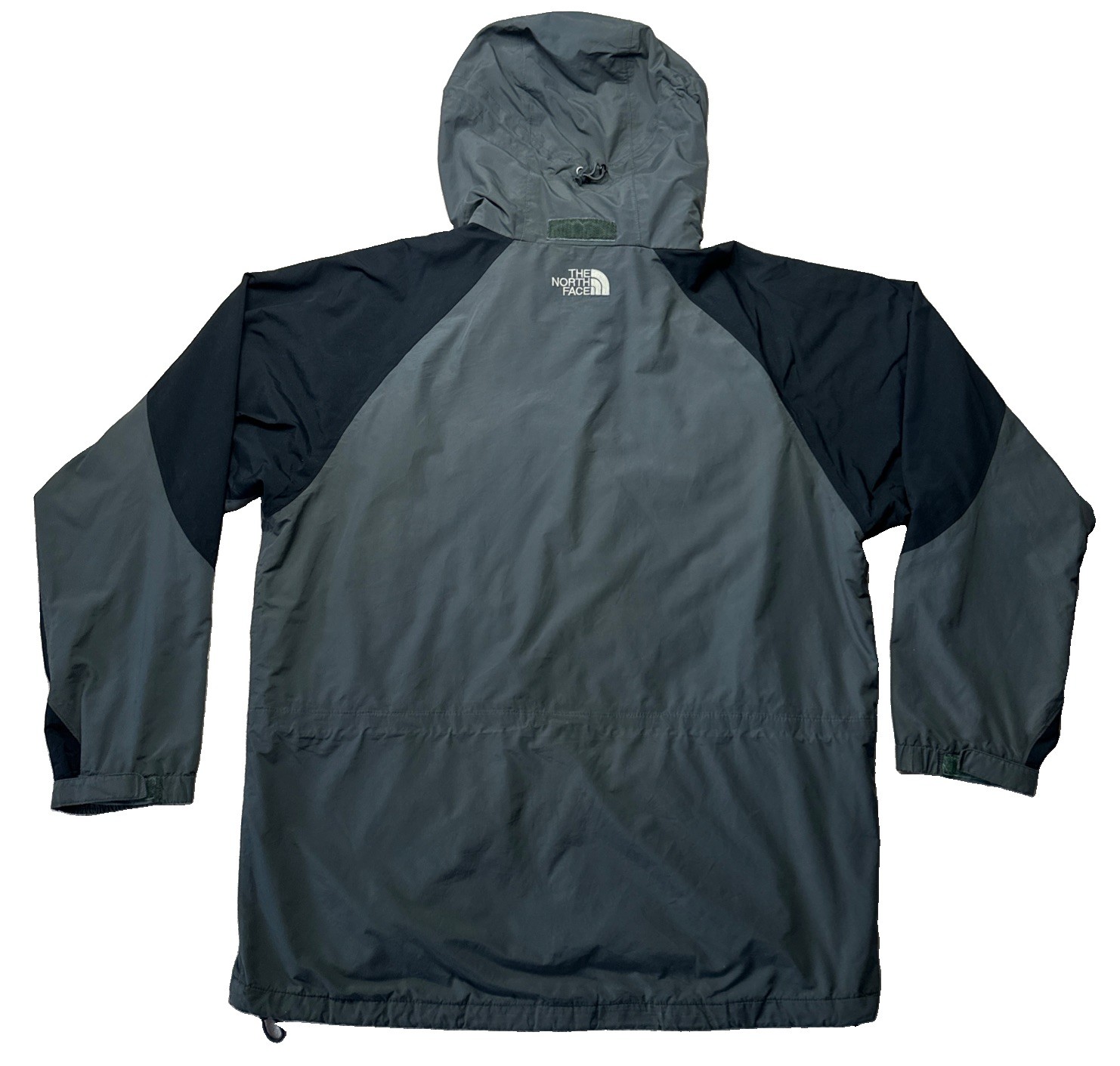 The North Face HyVent Mens Large Gray and Black Jacket Soft Shell Hooded Size L
