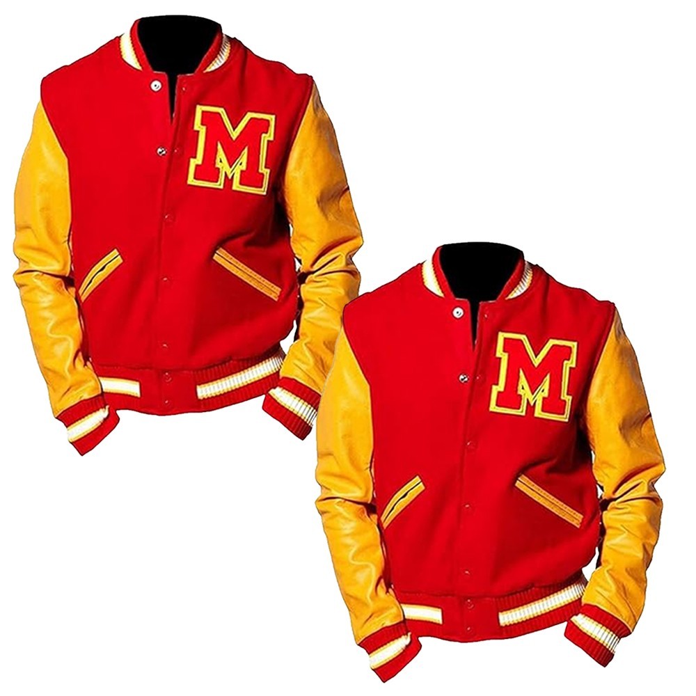 Halloween Varsity Jacket of Michael Jackson’s Thriller Red Wool & Leather Jacket