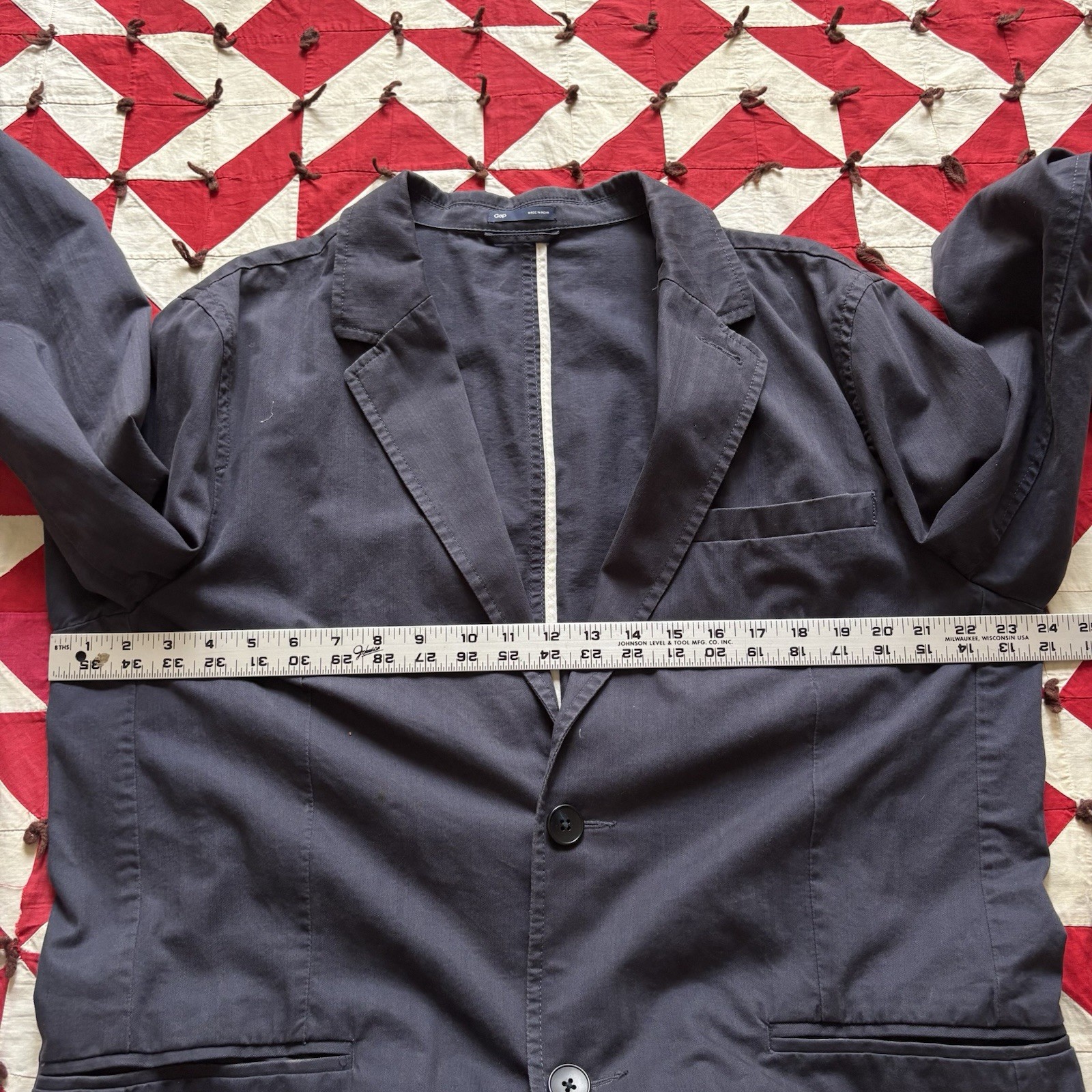 The Gap Cotton Two Button Blazer Mens XL Navy Blue Casual HBT