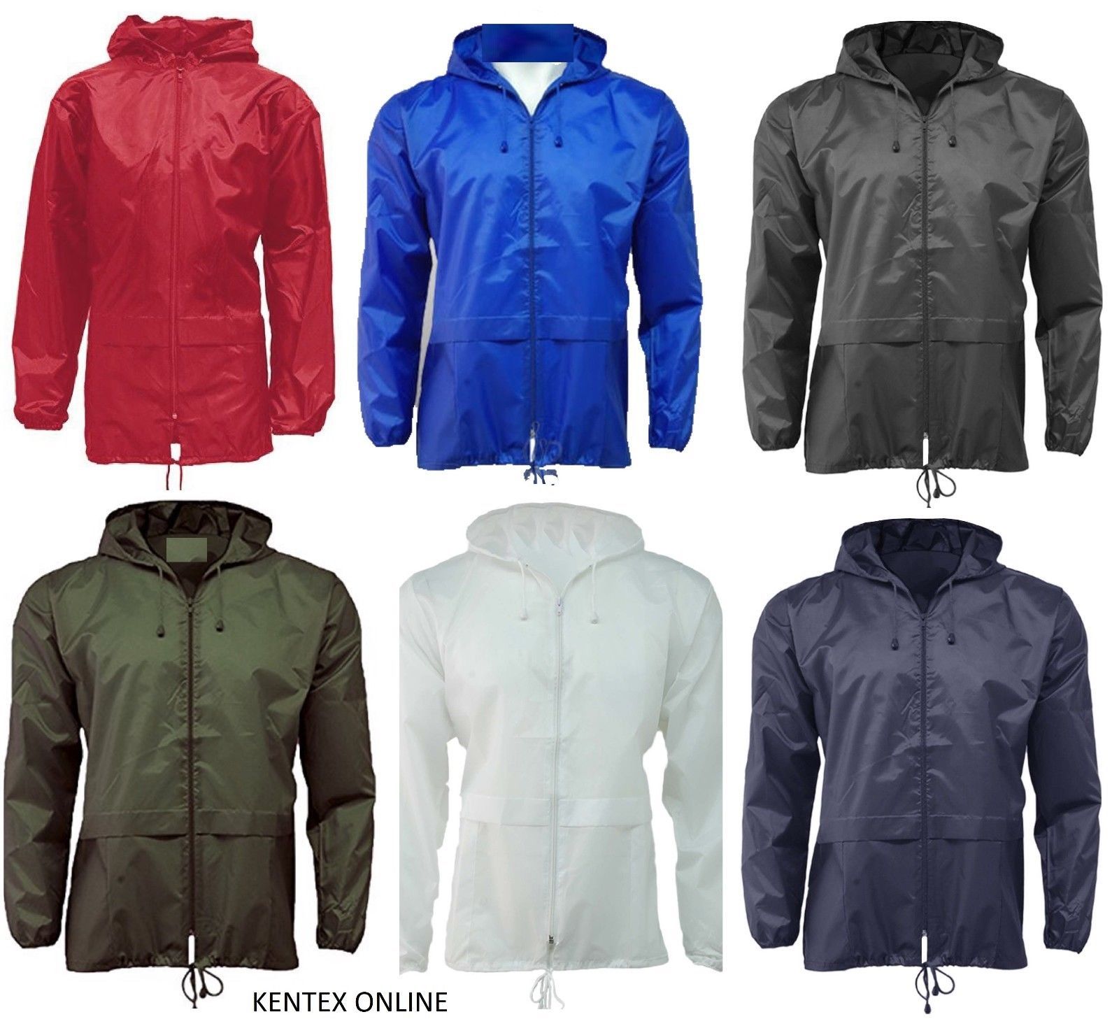 Lightweight rain coat rain wear Unisex Cagoule S M L XL XXL 3XL 4XL 5XL