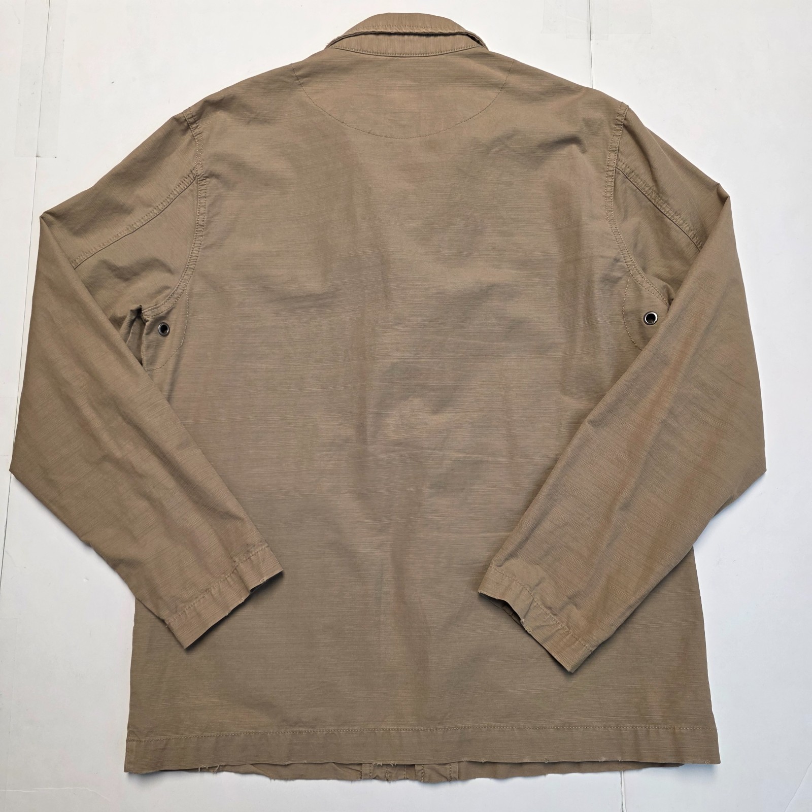 UNION SEA/WA Button Front Zip Cotton SHACKET Shirt Jacket Men’s LARGE L Beige