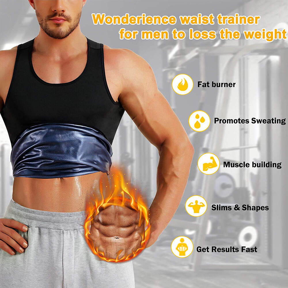 Athletic Sweat Sauna Vest Gynecomastia Compress Tank Top Men Slimming Shaper US