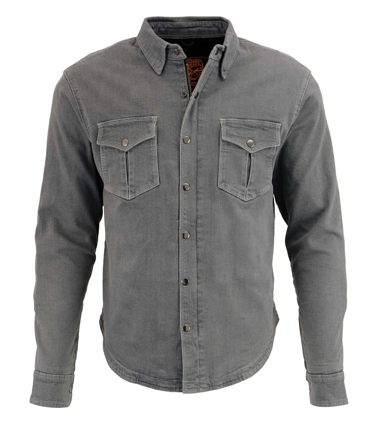Milwaukee Performance Men’s Armored Denim Biker Shirt w/ Aramid® **MPM1621 Grey