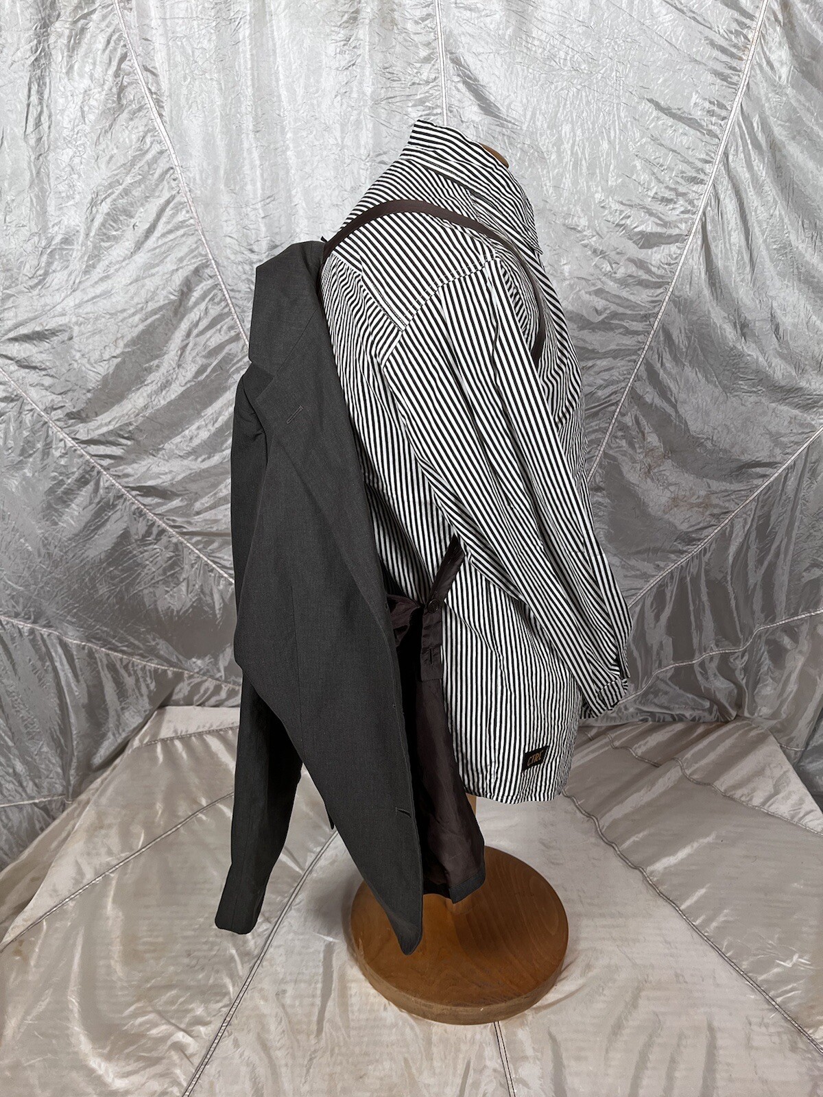 Helmut Lang Archive Fall 2002 Bondage Parachute Gray Jacket Blazer Size 46 Rare