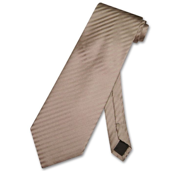 Men’s Dress Vest NeckTie MOCHA Lt. BROWN Vertical Striped Design Neck Tie Set