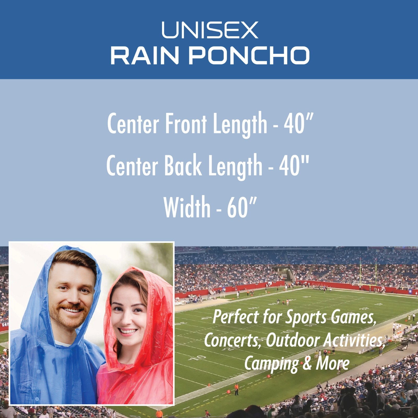 Impact Design NFL Team Unisex Rain Poncho – Premium Men and Women Rain Ponchos