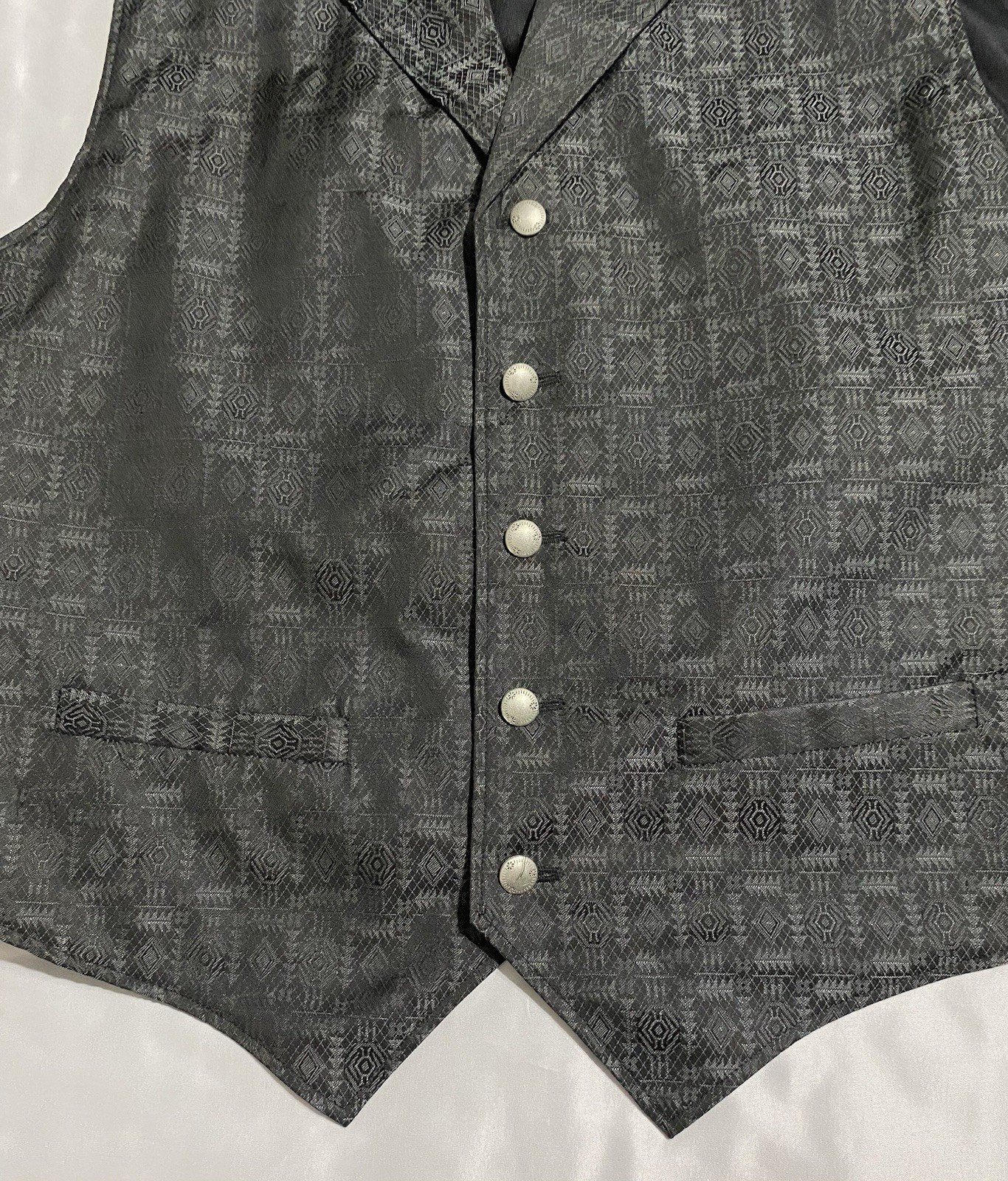 Vintage Wah Maker Frontier Vest Mens Large Steampunk Victorian Cowboy Aztec