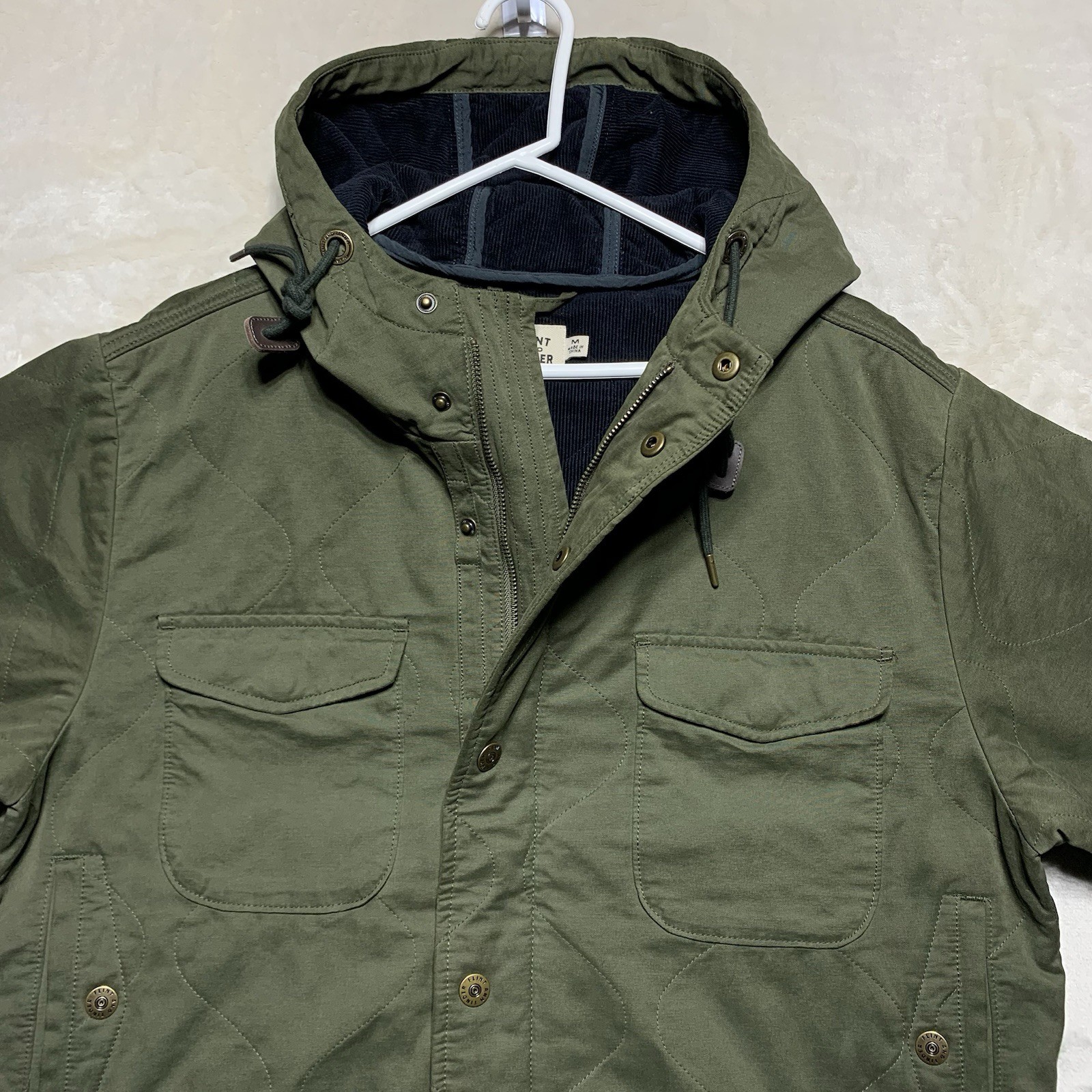 Flint And Tinder Caliber Parka Jacket Men’s M Olive Corduroy Military Huckberry